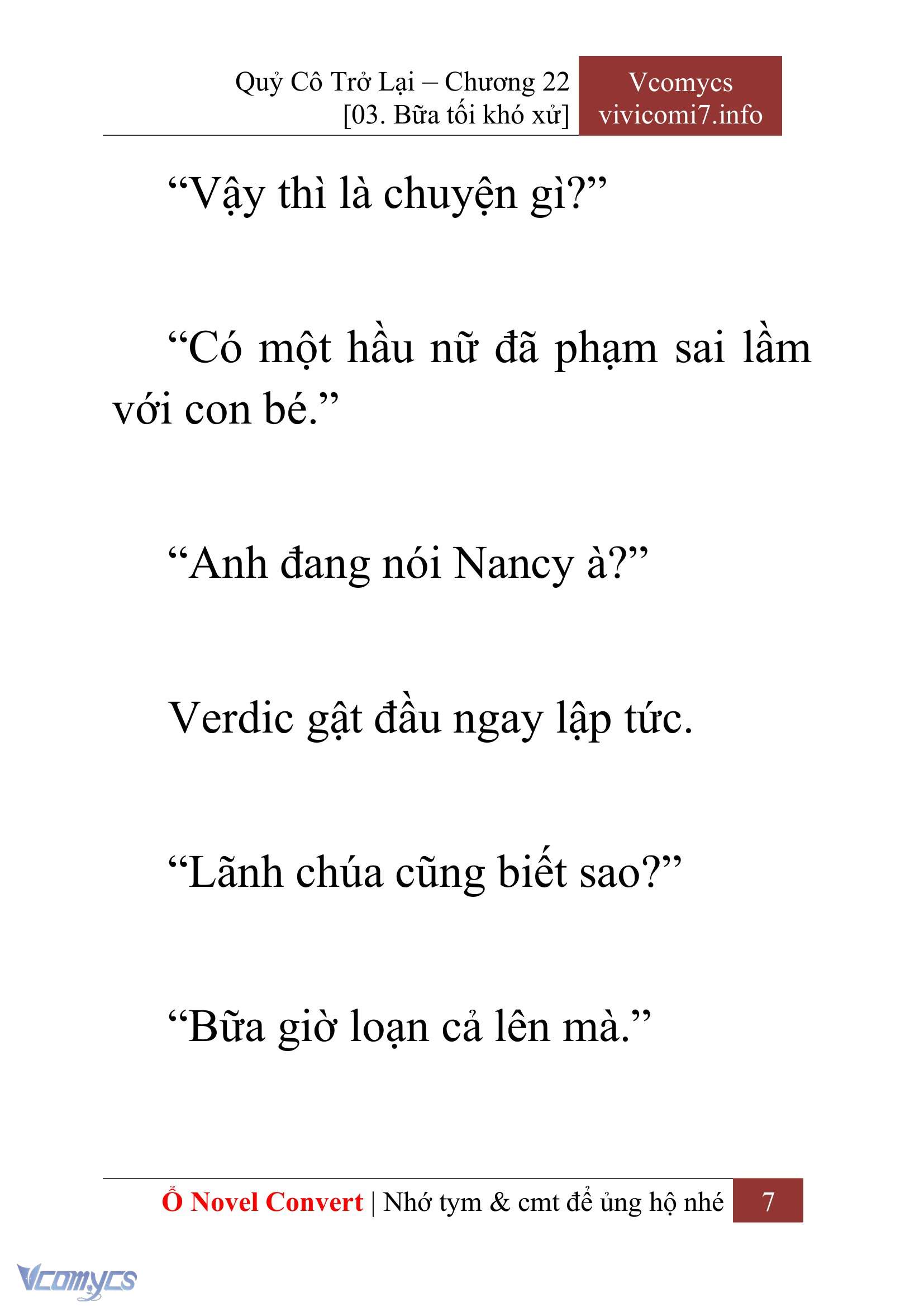 [Novel] Quý Cô Trở Lại Chap 22 - Next Chap 23