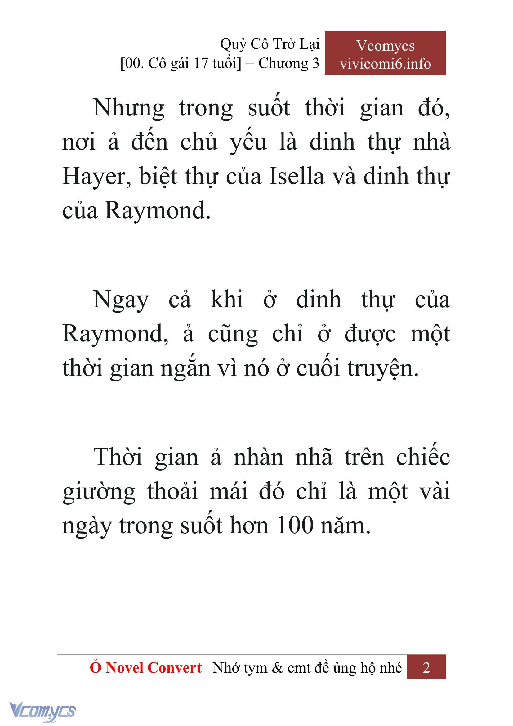 [Novel] Quý Cô Trở Lại Chap 3 - Trang 2