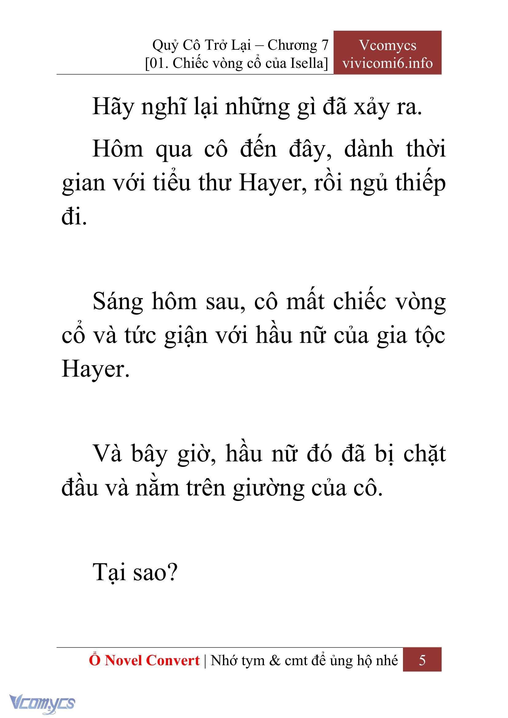 [Novel] Quý Cô Trở Lại Chap 7 - Trang 2