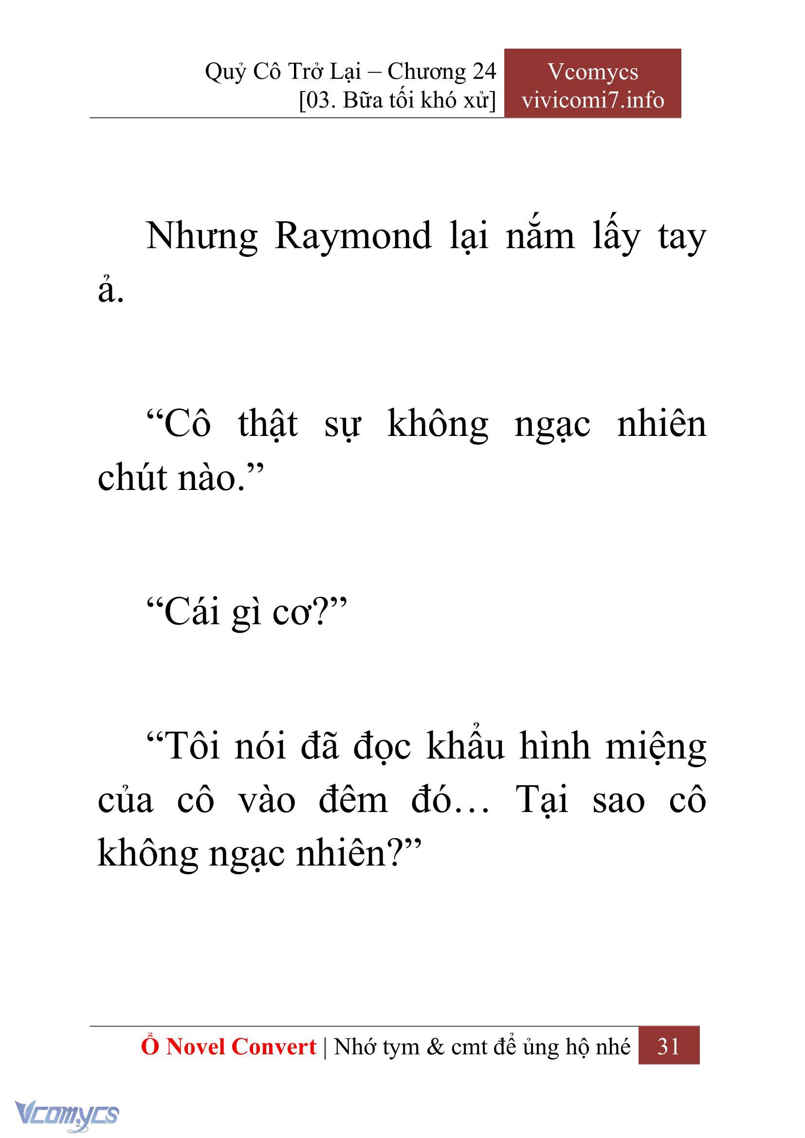 [Novel] Quý Cô Trở Lại Chap 24 - Next 