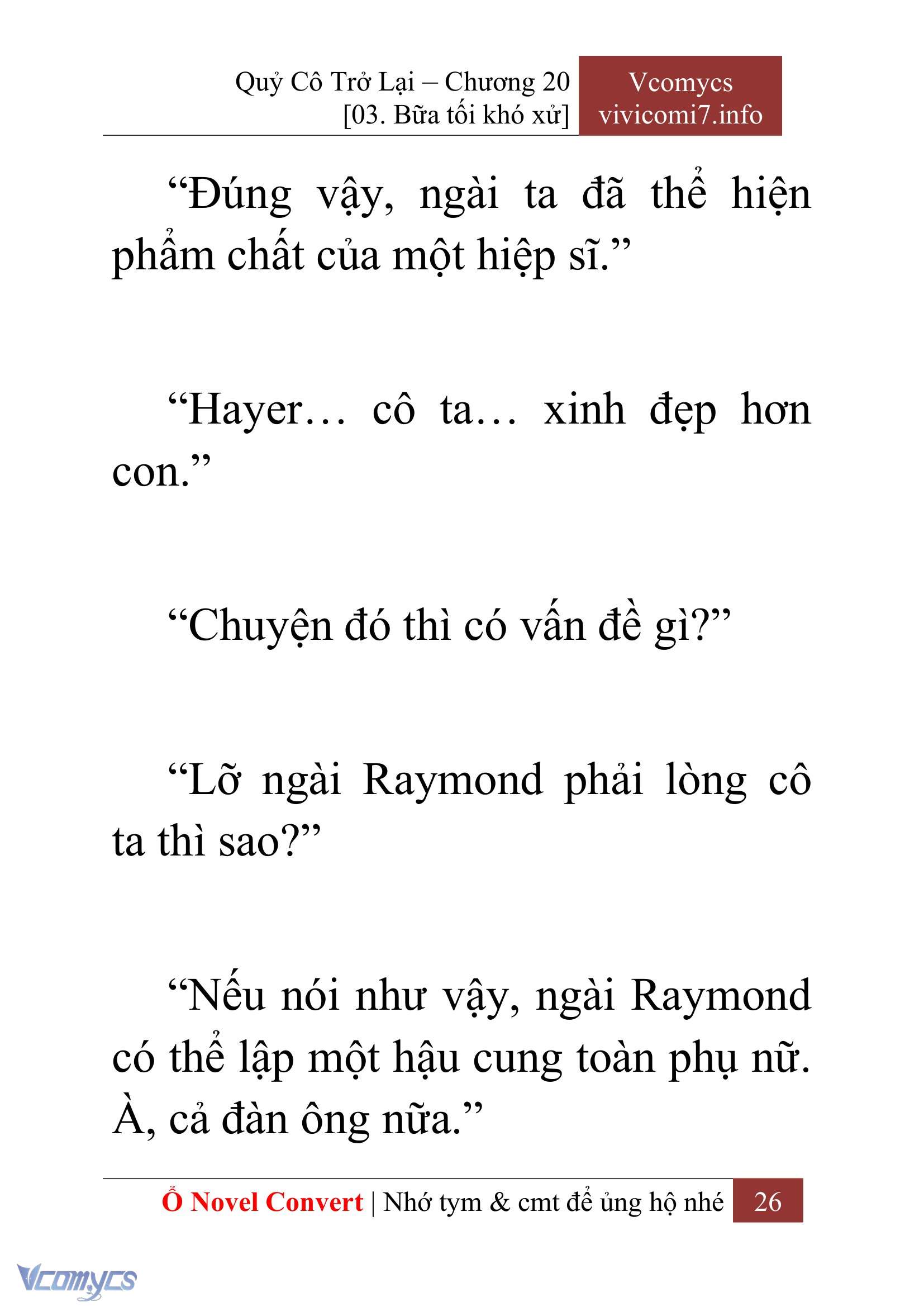 [Novel] Quý Cô Trở Lại Chap 20 - Next Chap 21
