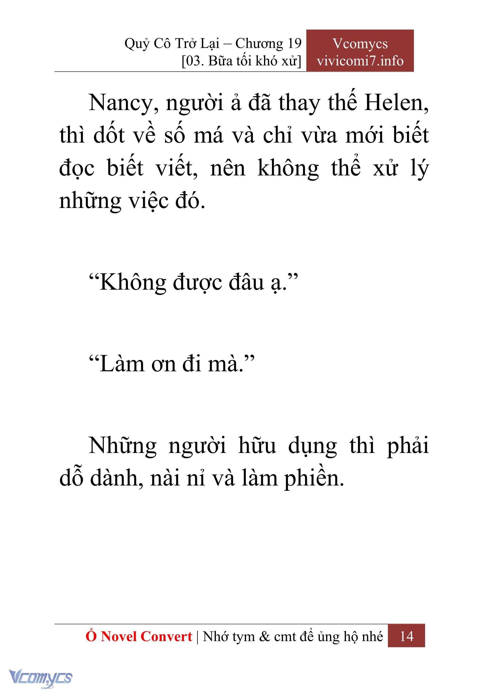 [Novel] Quý Cô Trở Lại Chap 19 - Next Chap 20