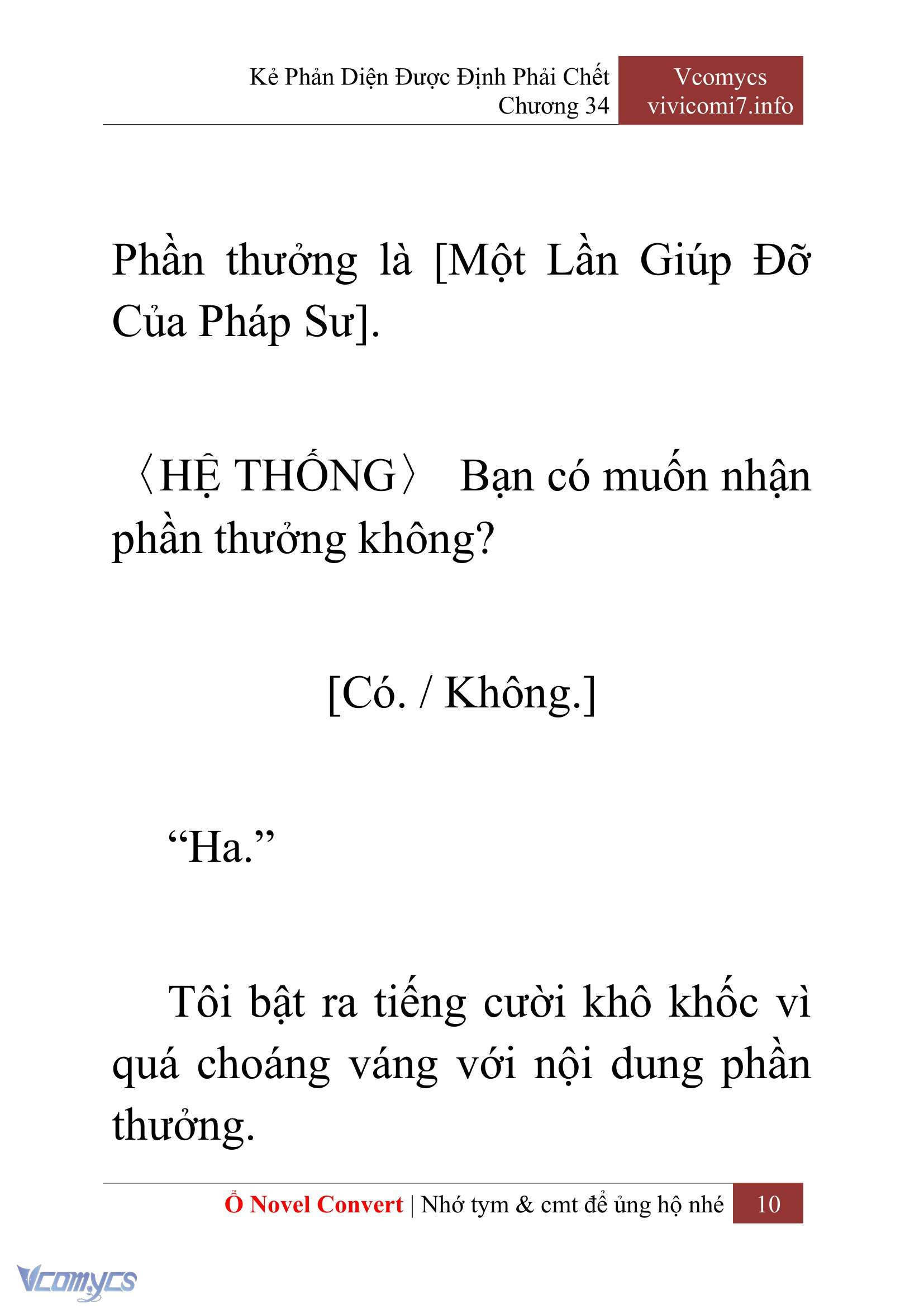 [Novel] Kẻ Phản Diện Được Định Phải Chết Chap 34 - Next 