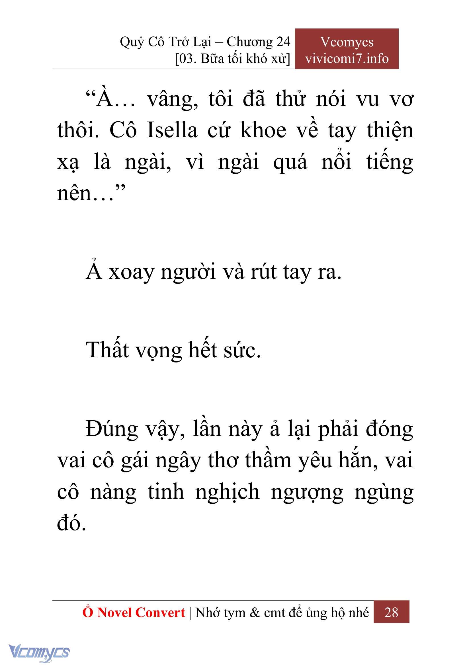 [Novel] Quý Cô Trở Lại Chap 24 - Next 