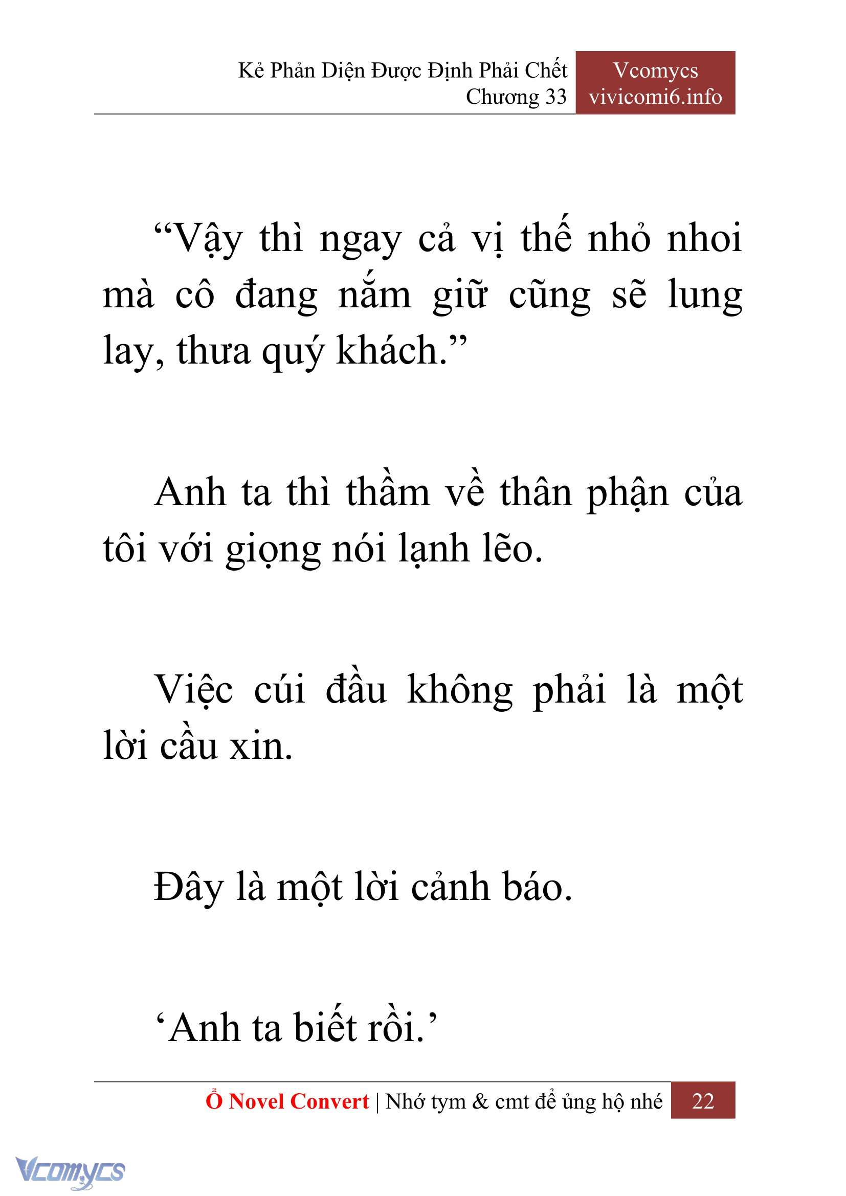 [Novel] Kẻ Phản Diện Được Định Phải Chết Chap 33 - Next 