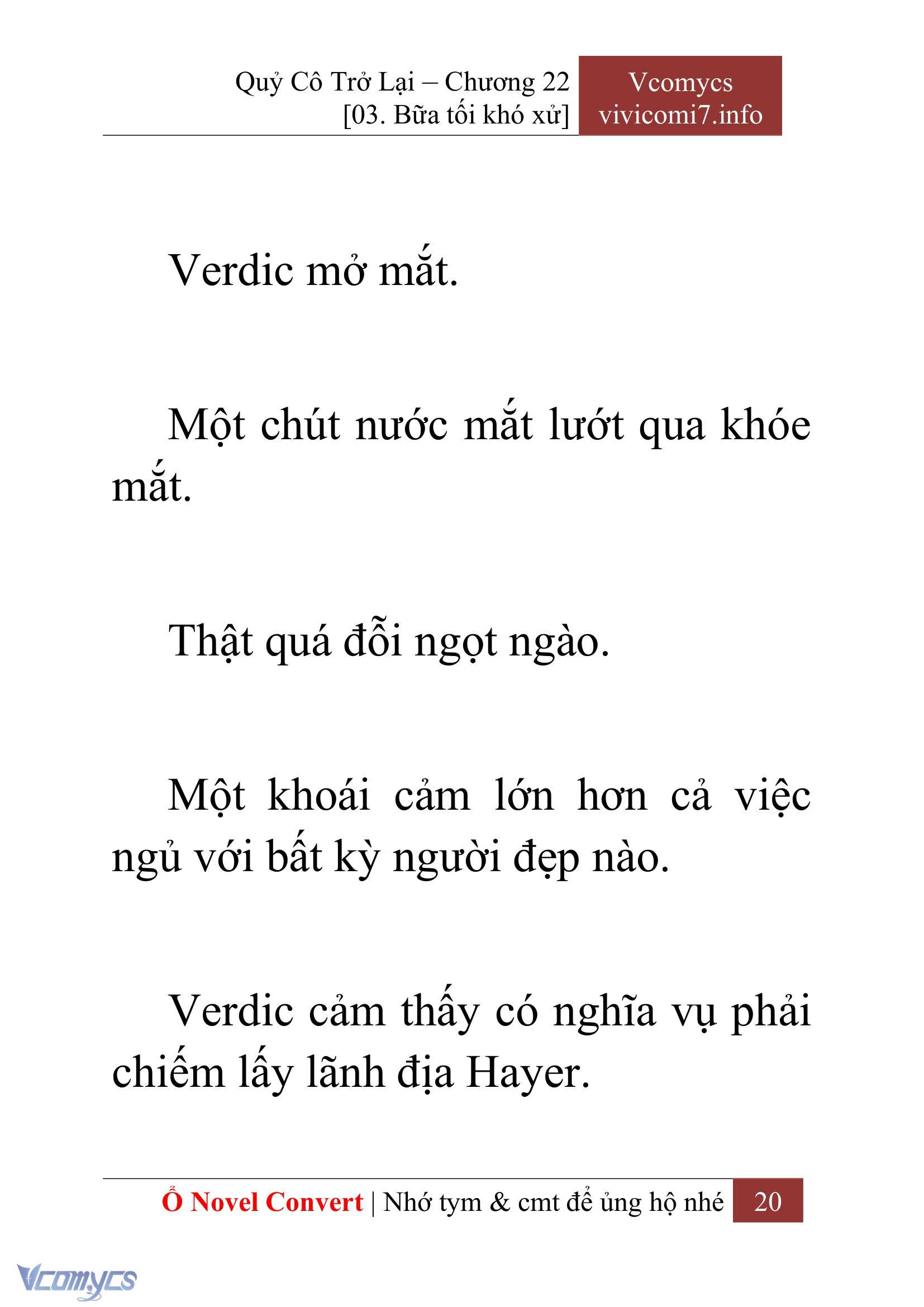 [Novel] Quý Cô Trở Lại Chap 22 - Next Chap 23