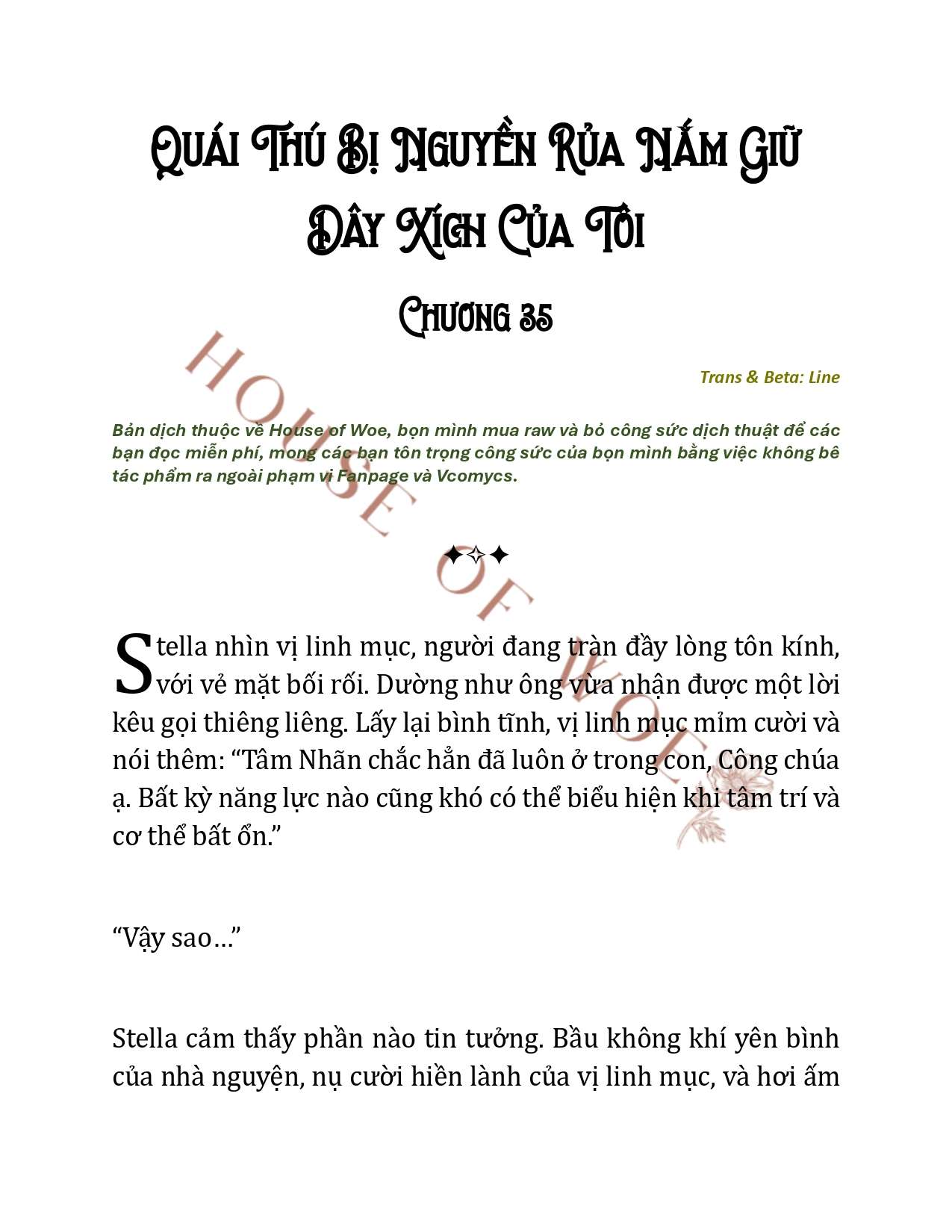 [NOVEL] QUÁI THÚ BỊ NGUYỀN RỦA NẮM GIỮ DÂY XÍCH CỦA TÔI Chap 35 - Next Chap 36