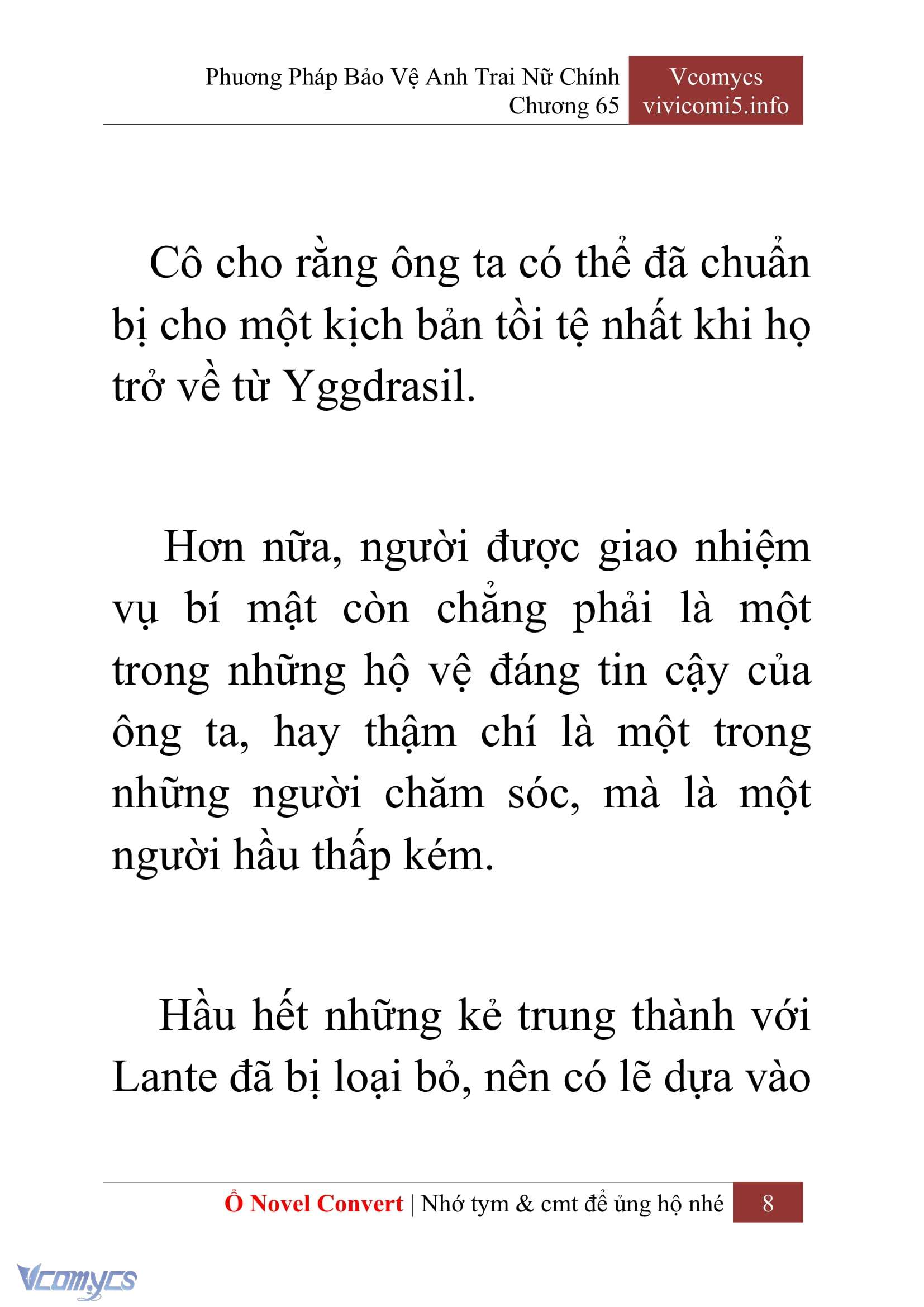 [Novel] Phương Pháp Bảo Vệ Anh Trai Nữ Chính Chap 65 - Trang 2