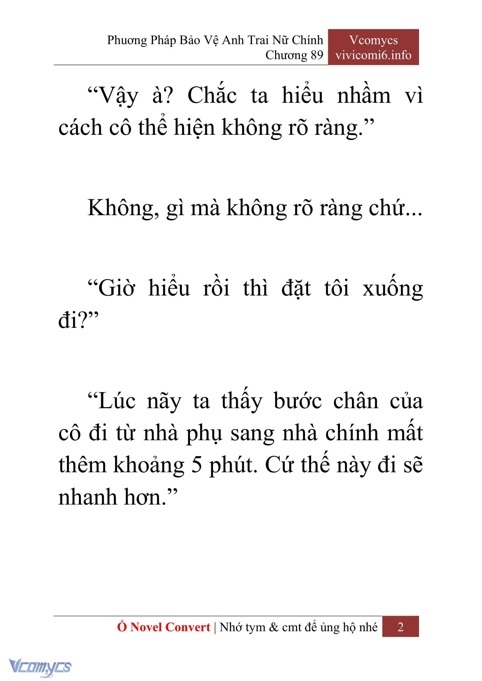 [Novel] Phương Pháp Bảo Vệ Anh Trai Nữ Chính Chap 89 - Trang 2