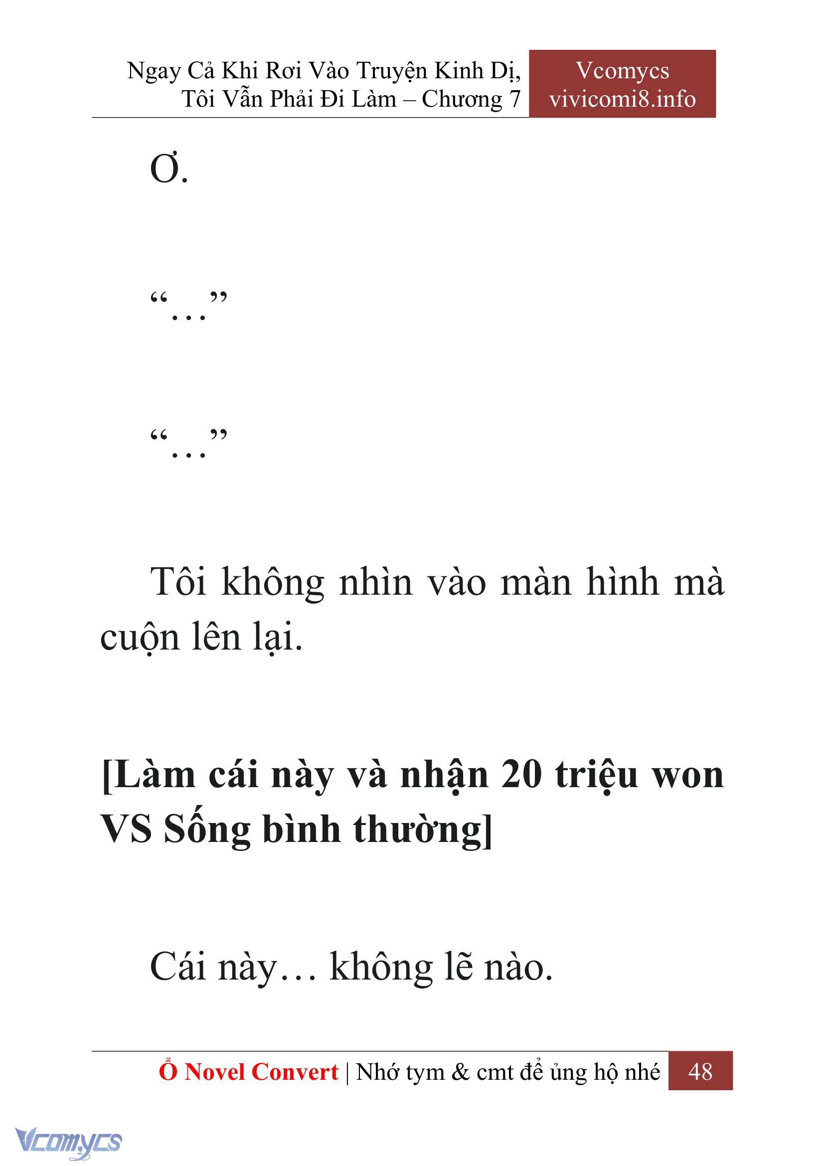 [Novel] Ngay Cả Khi Rơi Vào Truyện Kinh Dị, Tôi Vẫn Phải Đi Làm Chap 7 - Trang 2