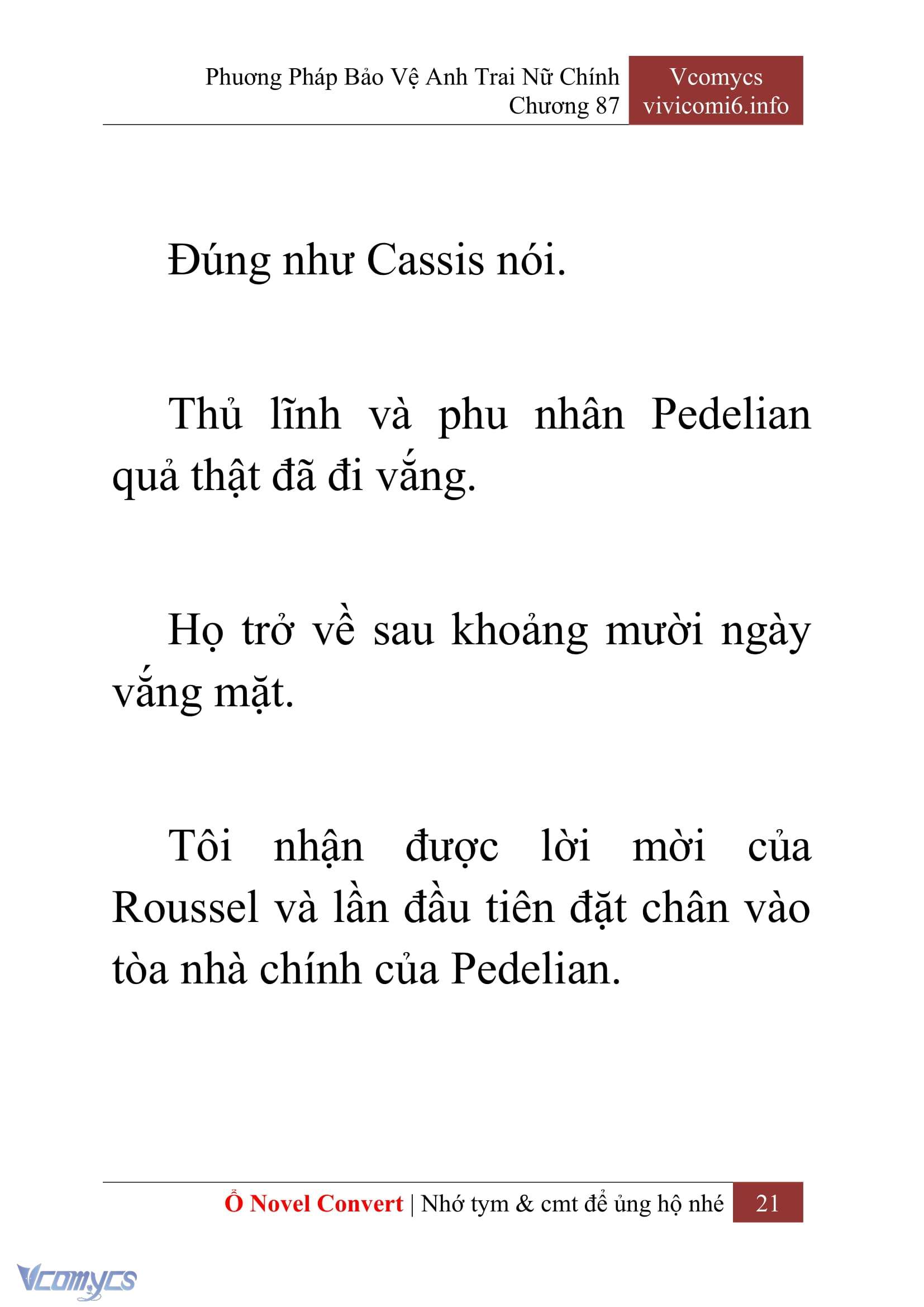 [Novel] Phương Pháp Bảo Vệ Anh Trai Nữ Chính Chap 87 - Trang 2