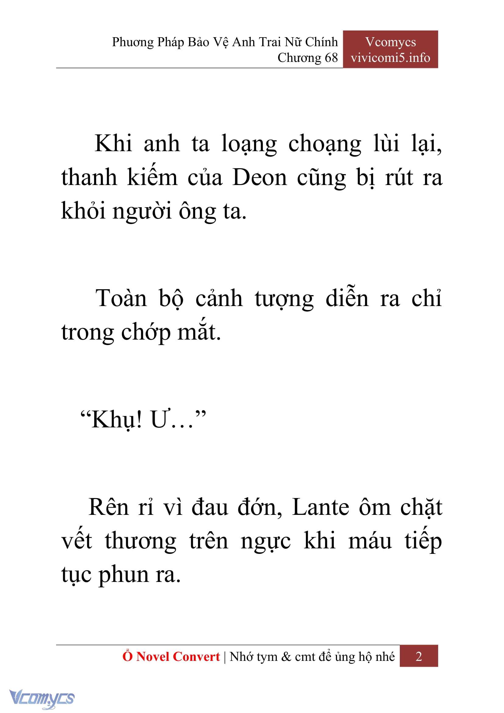 [Novel] Phương Pháp Bảo Vệ Anh Trai Nữ Chính Chap 68 - Trang 2