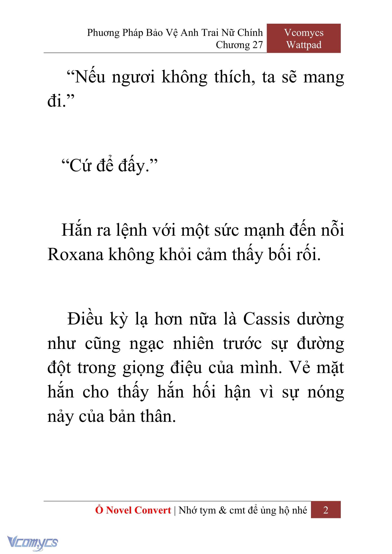 [Novel] Phương Pháp Bảo Vệ Anh Trai Nữ Chính Chap 27 - Trang 2
