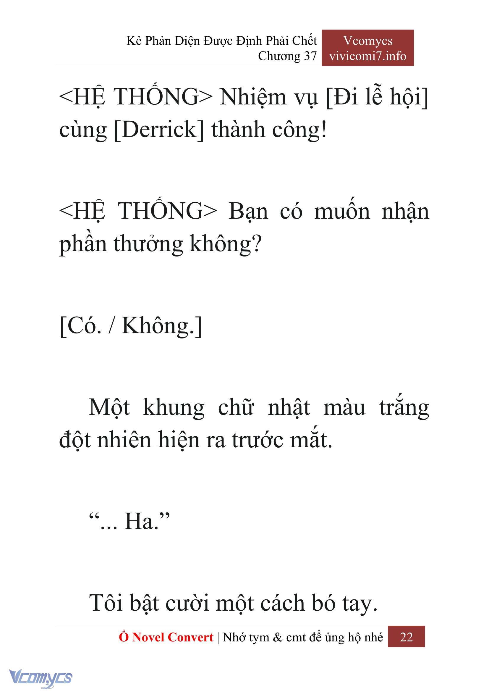 [Novel] Kẻ Phản Diện Được Định Phải Chết Chap 37 - Trang 2
