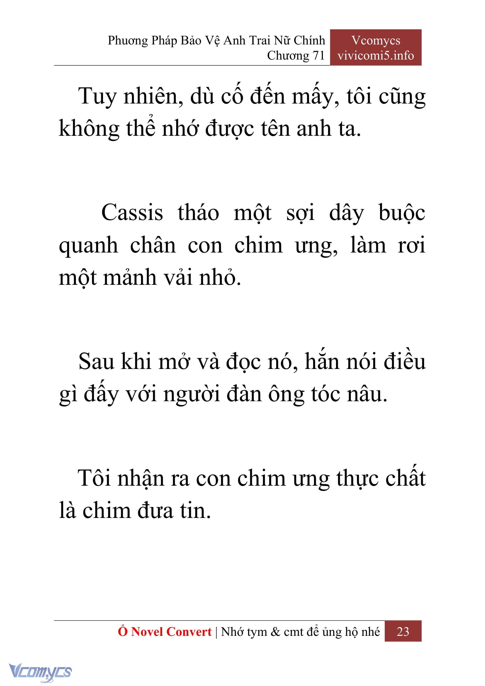 [Novel] Phương Pháp Bảo Vệ Anh Trai Nữ Chính Chap 71 - Trang 2