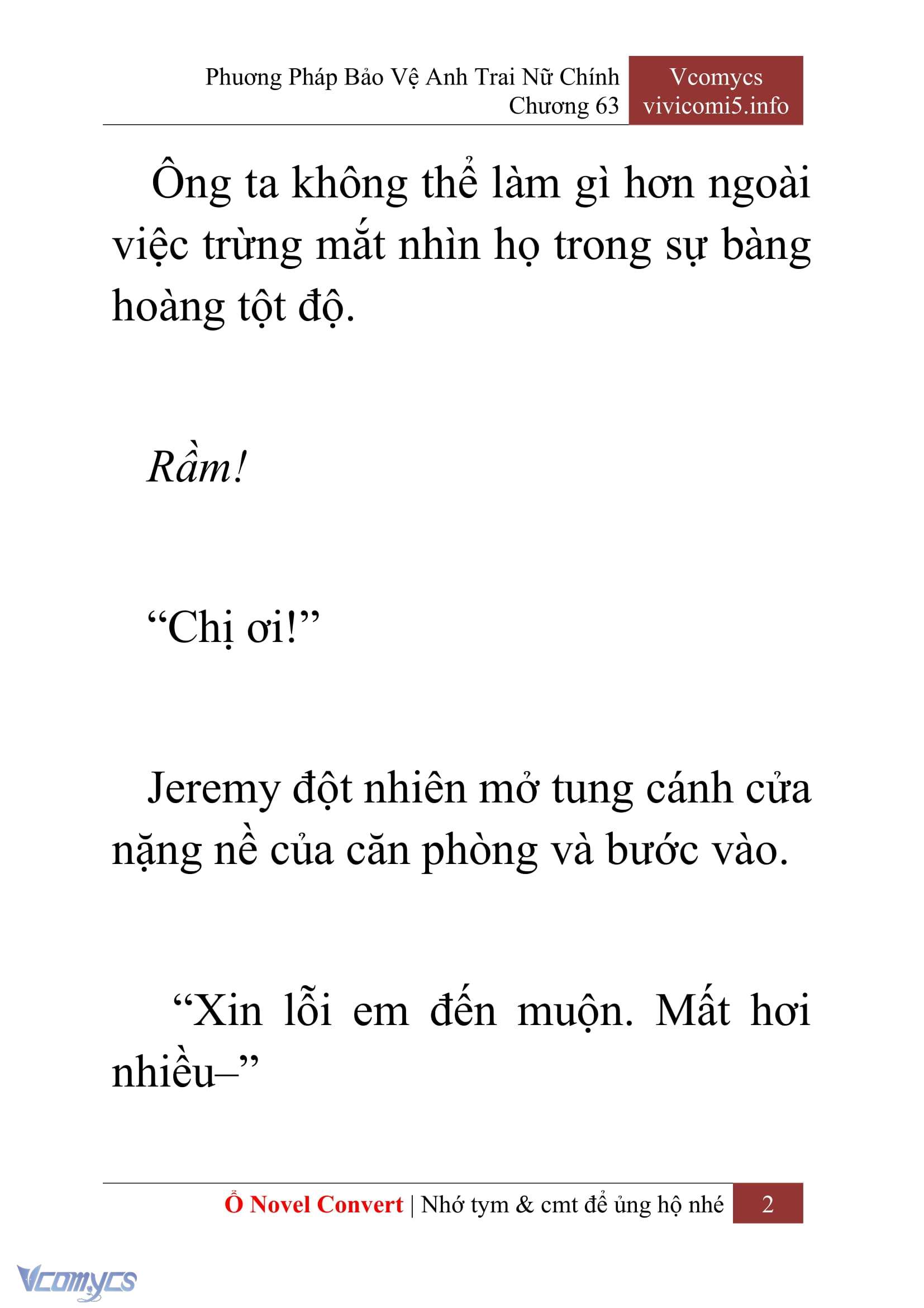 [Novel] Phương Pháp Bảo Vệ Anh Trai Nữ Chính Chap 63 - Trang 2