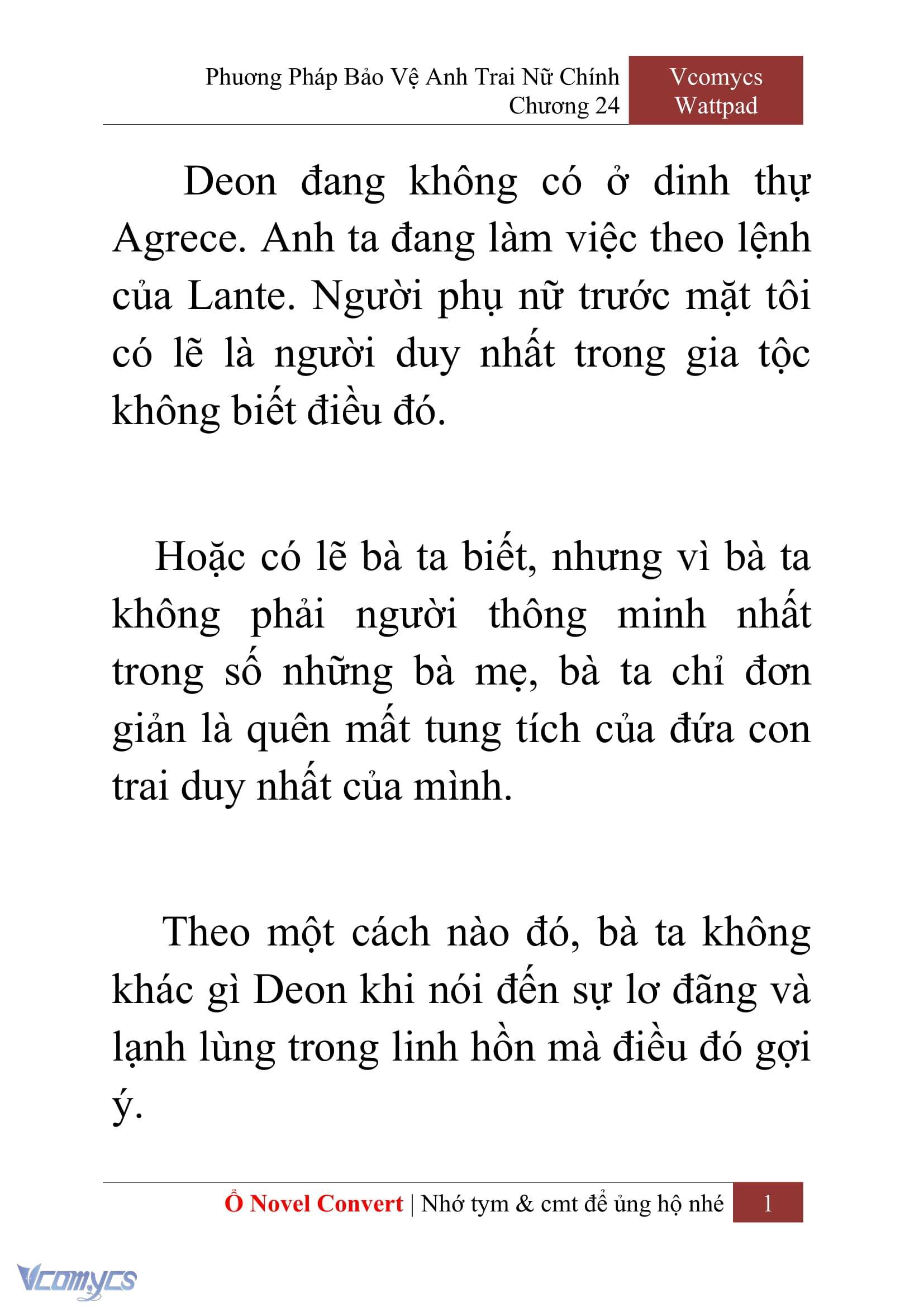 [Novel] Phương Pháp Bảo Vệ Anh Trai Nữ Chính Chap 24 - Trang 2