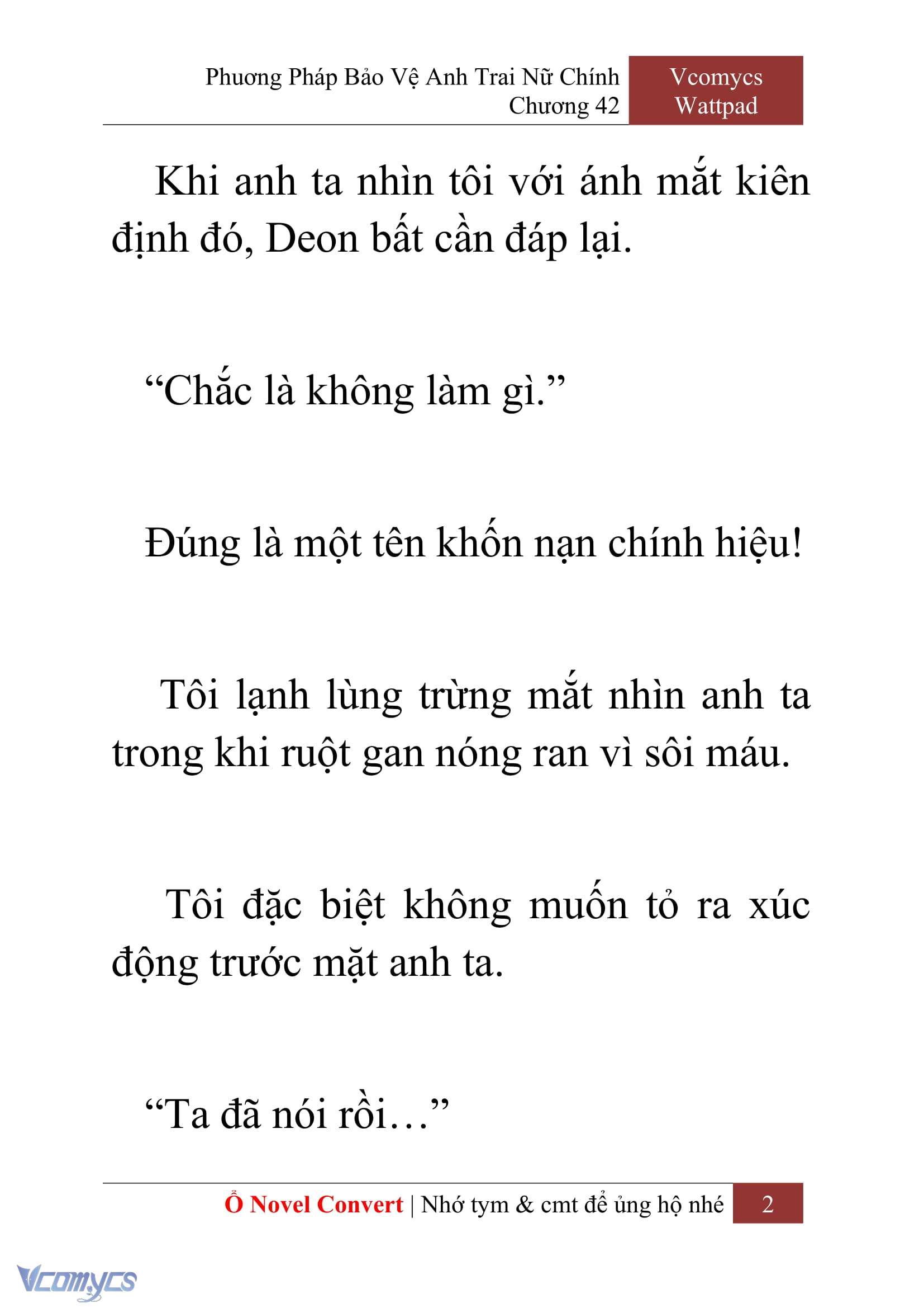 [Novel] Phương Pháp Bảo Vệ Anh Trai Nữ Chính Chap 42 - Trang 2