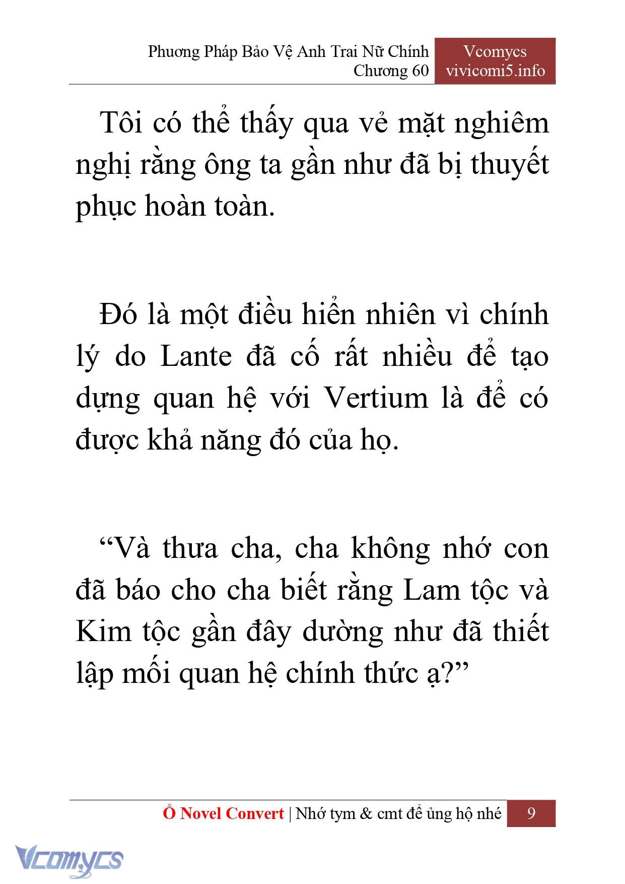 [Novel] Phương Pháp Bảo Vệ Anh Trai Nữ Chính Chap 60 - Trang 2
