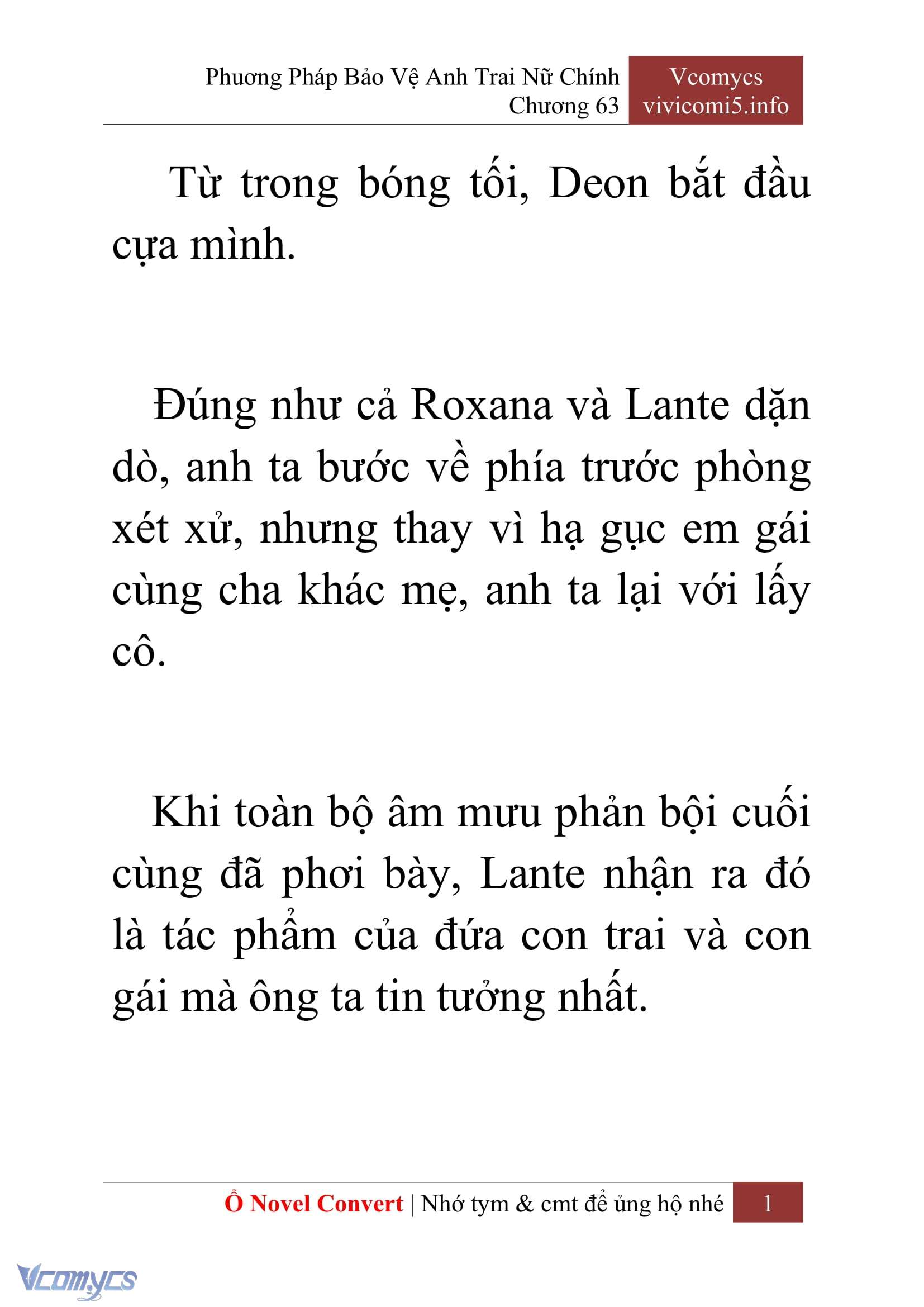 [Novel] Phương Pháp Bảo Vệ Anh Trai Nữ Chính Chap 63 - Trang 2