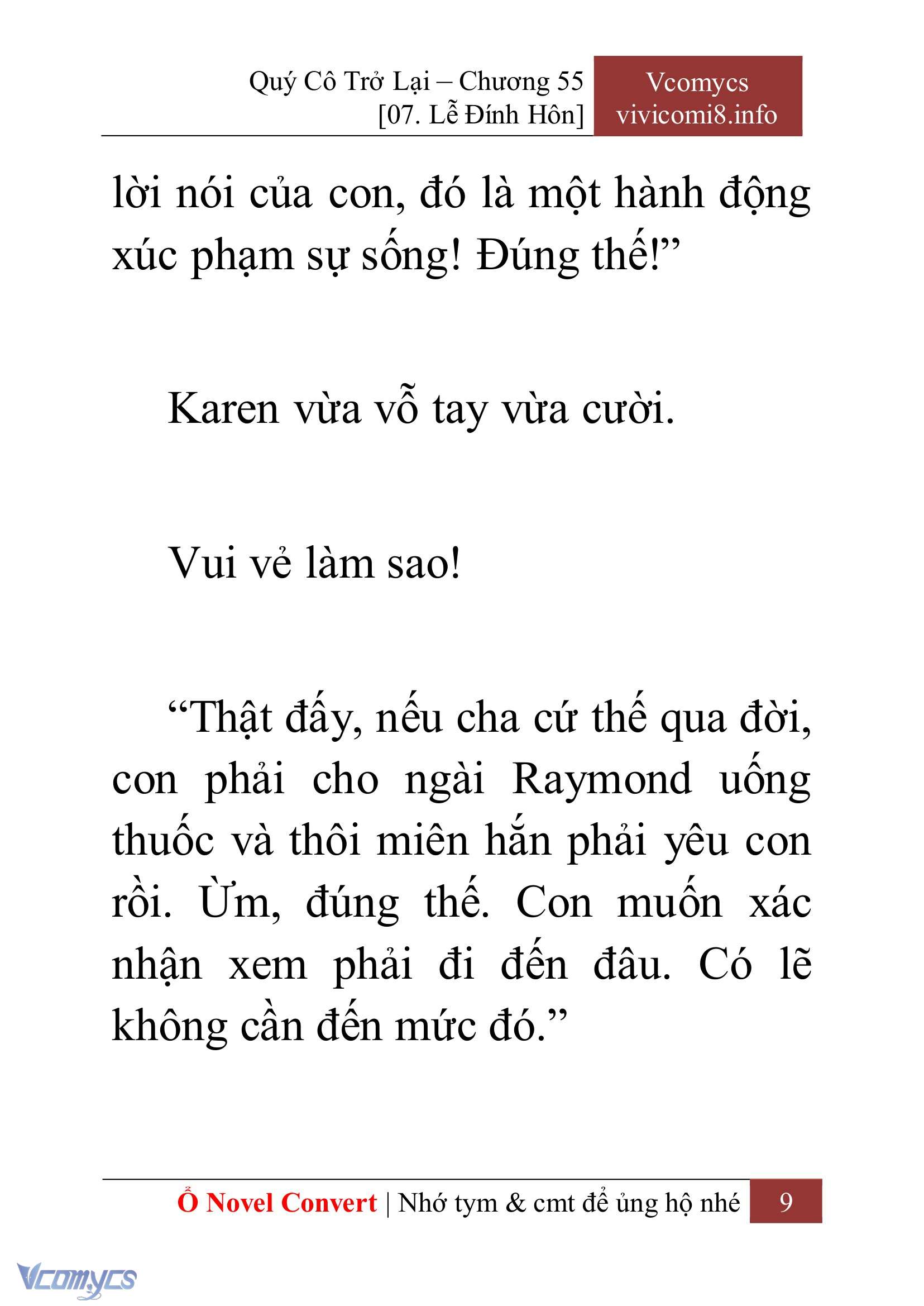 [Novel] Quý Cô Trở Lại Chap 55 - Next 