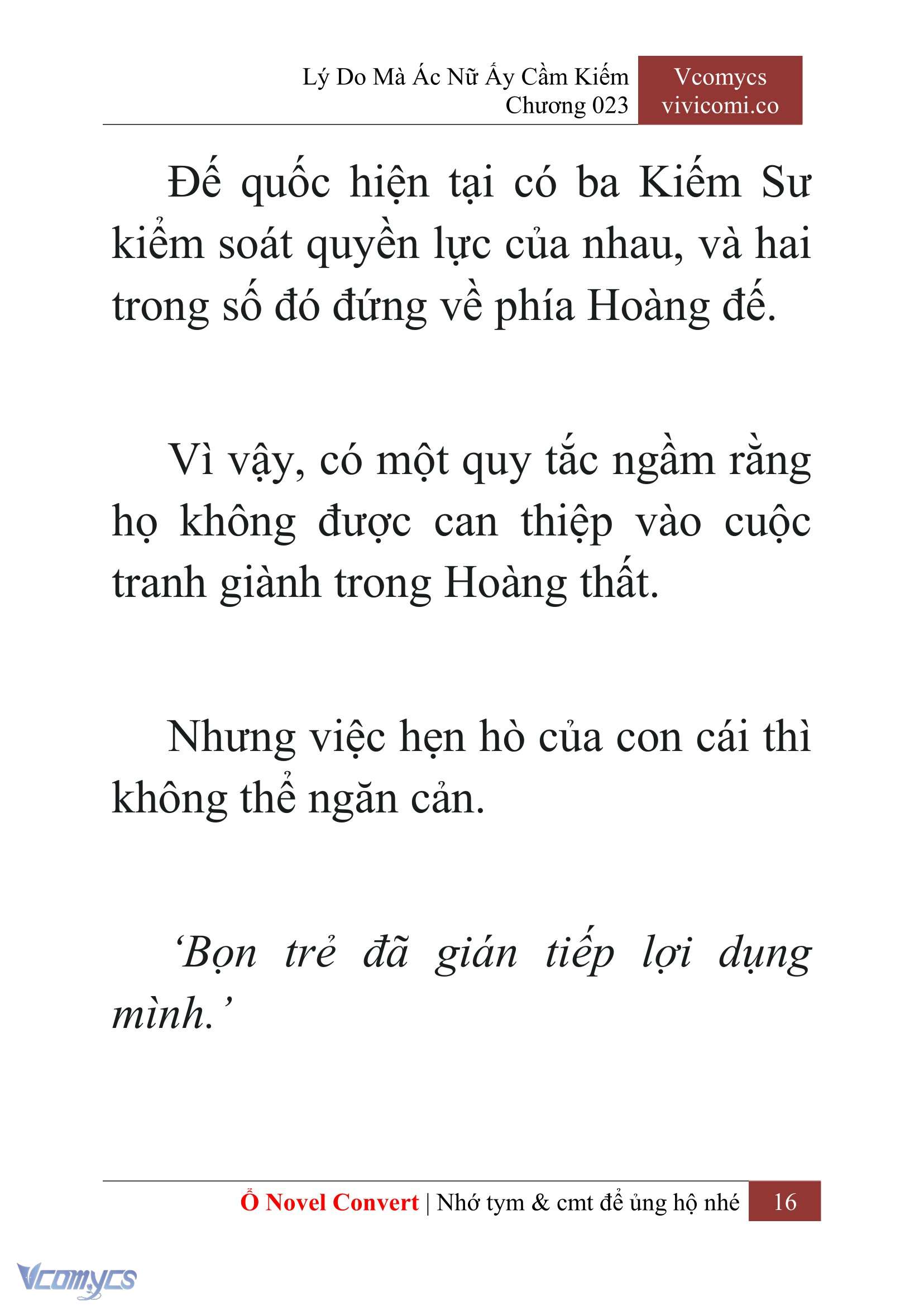 [Novel] Lý Do Mà Ác Nữ Ấy Cầm Kiếm Chap 23 - Next Chap 24