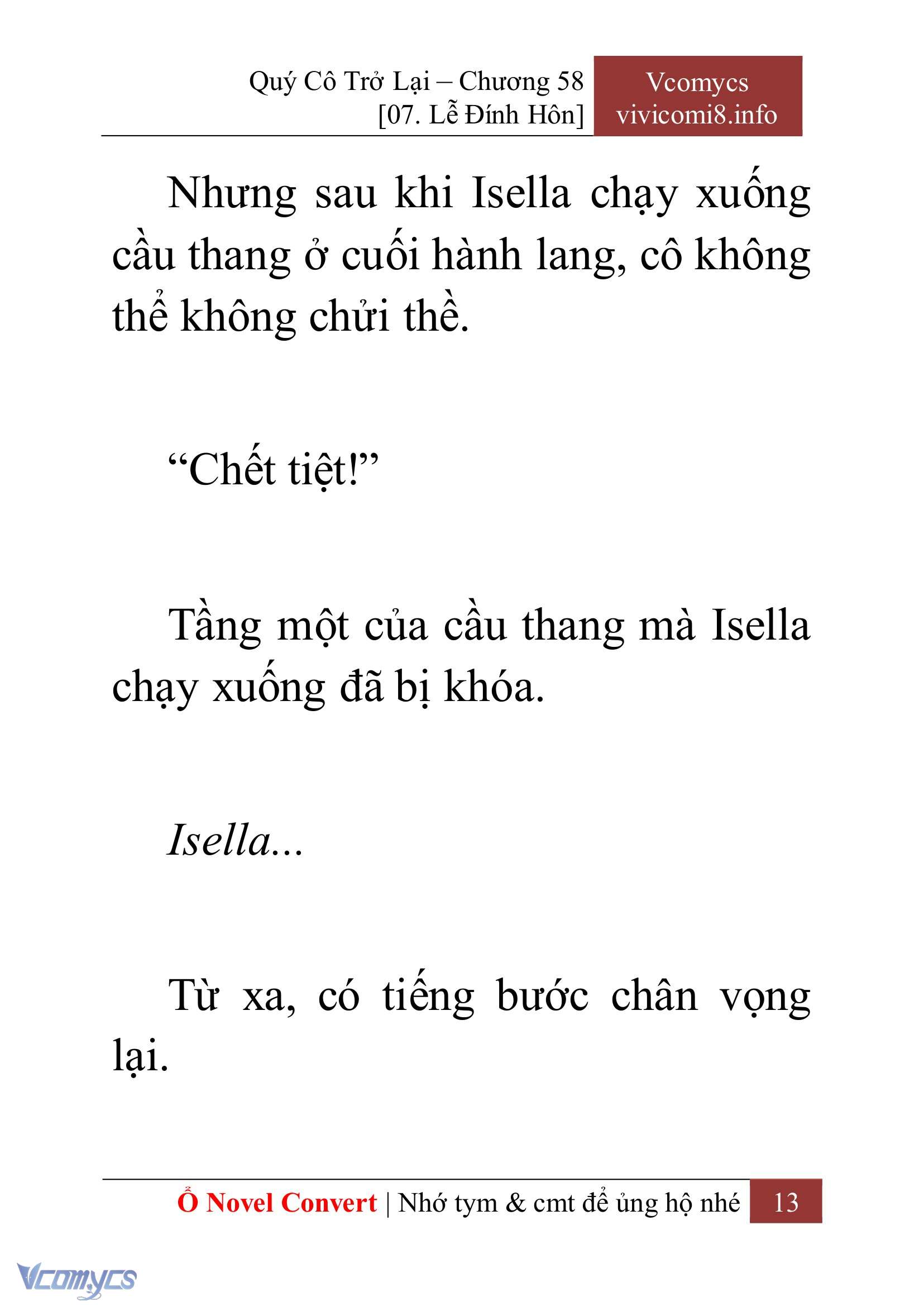 [Novel] Quý Cô Trở Lại Chap 58 - Next 
