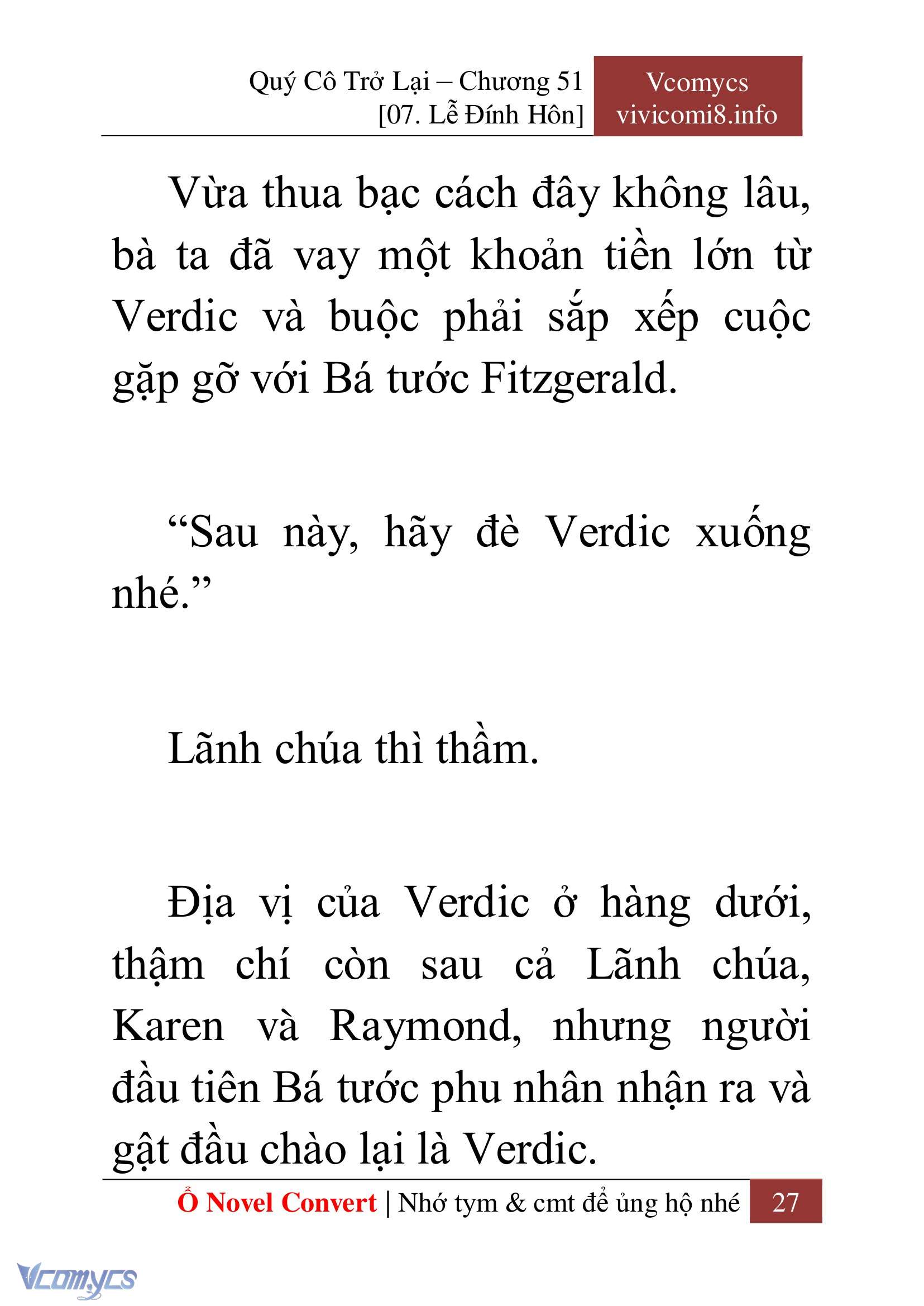 [Novel] Quý Cô Trở Lại Chap 51 - Next Chap 52