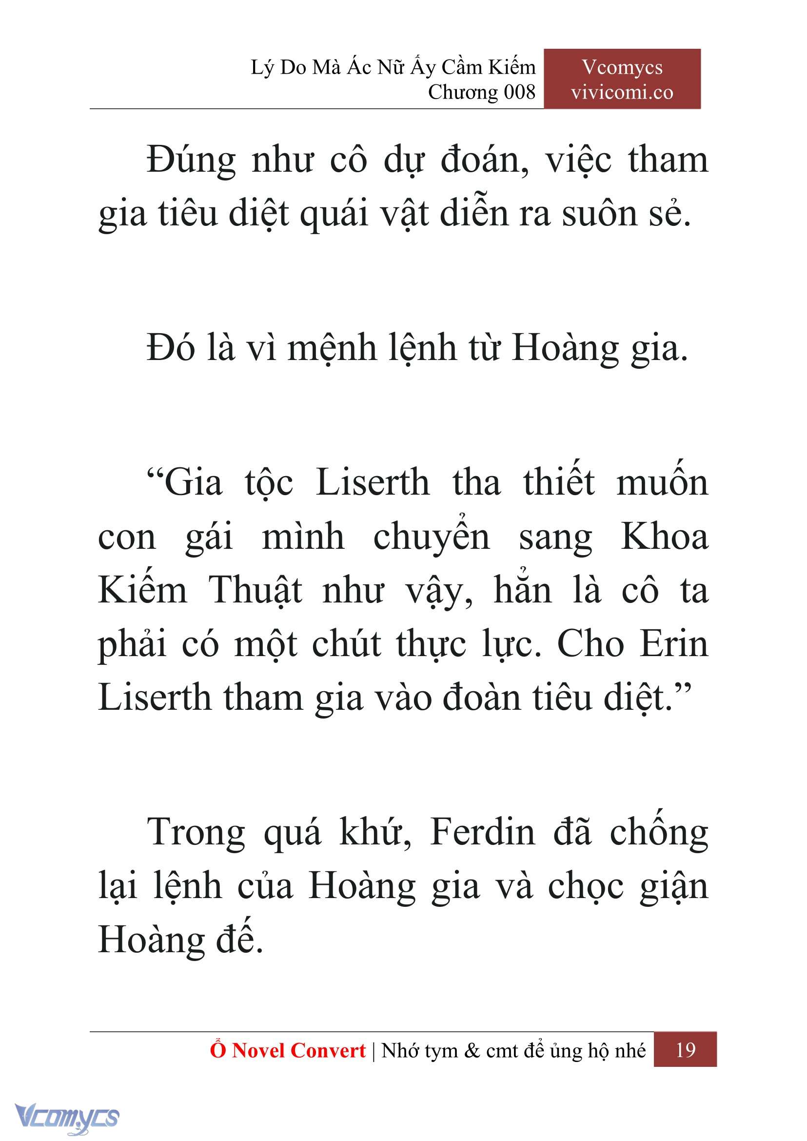 [Novel] Lý Do Mà Ác Nữ Ấy Cầm Kiếm Chap 8 - Next Chap 9