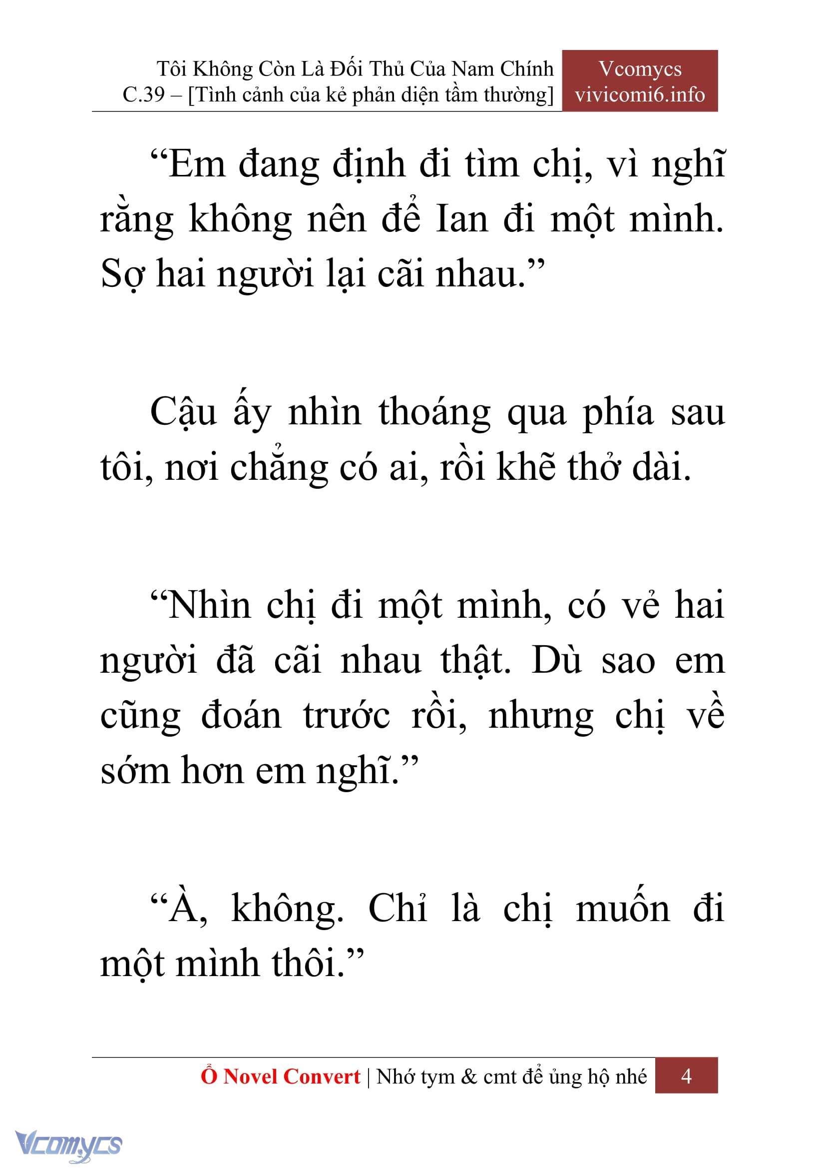 [Novel] Tôi Không Còn Là Đối Thủ Của Nam Chính Chap 39 - Next Chap 40