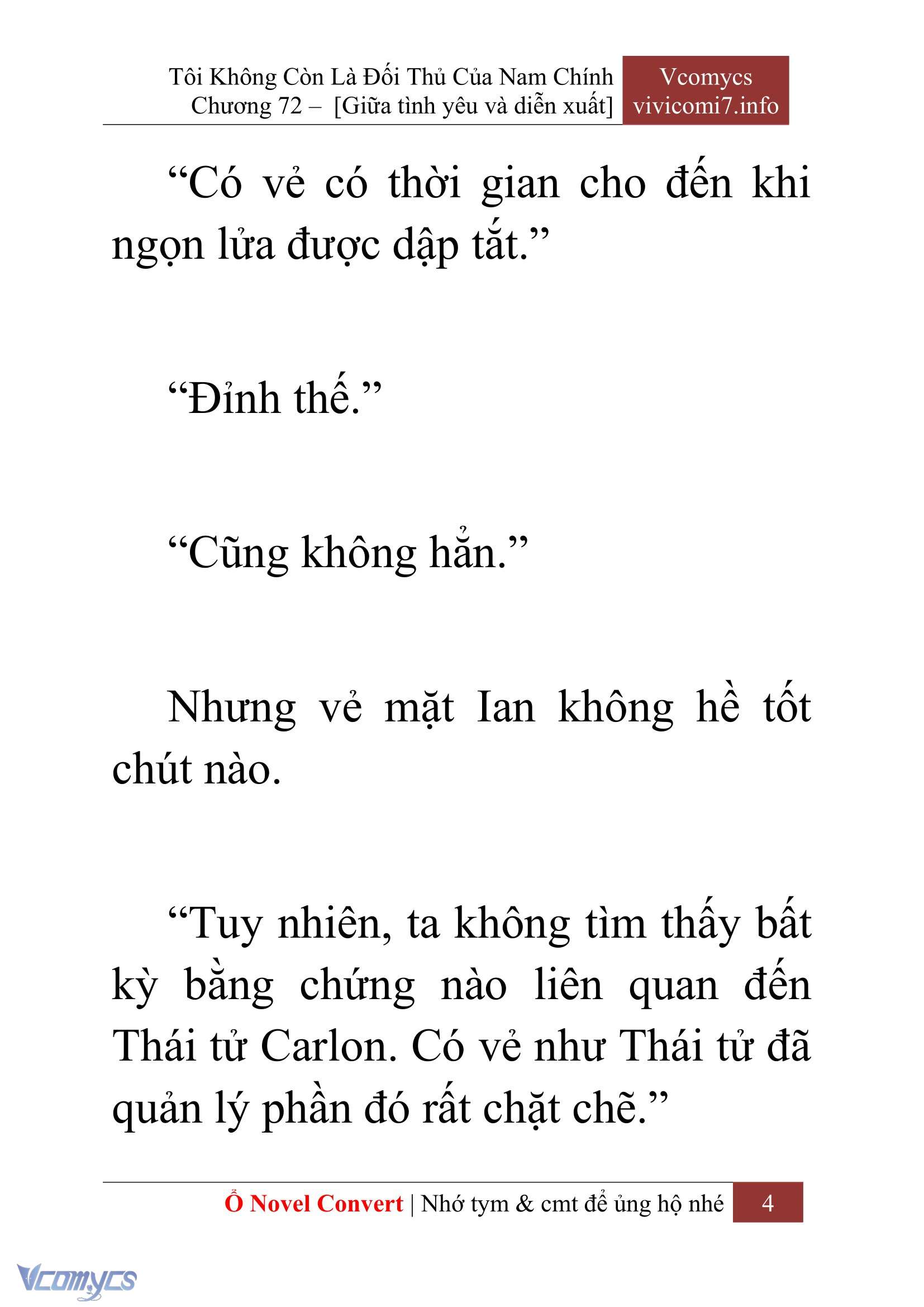 [Novel] Tôi Không Còn Là Đối Thủ Của Nam Chính Chap 72 - Trang 2