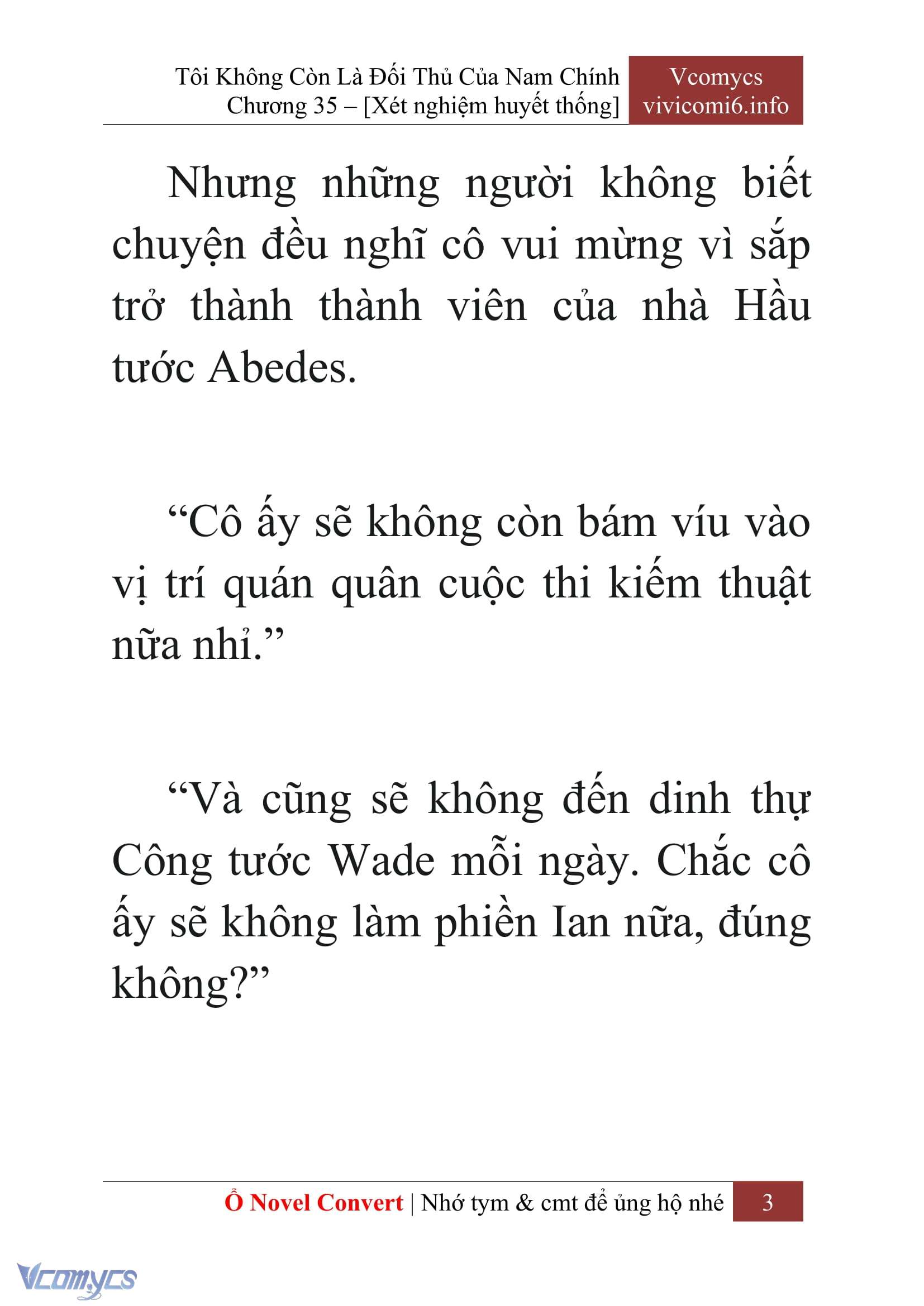 [Novel] Tôi Không Còn Là Đối Thủ Của Nam Chính Chap 35 - Trang 2