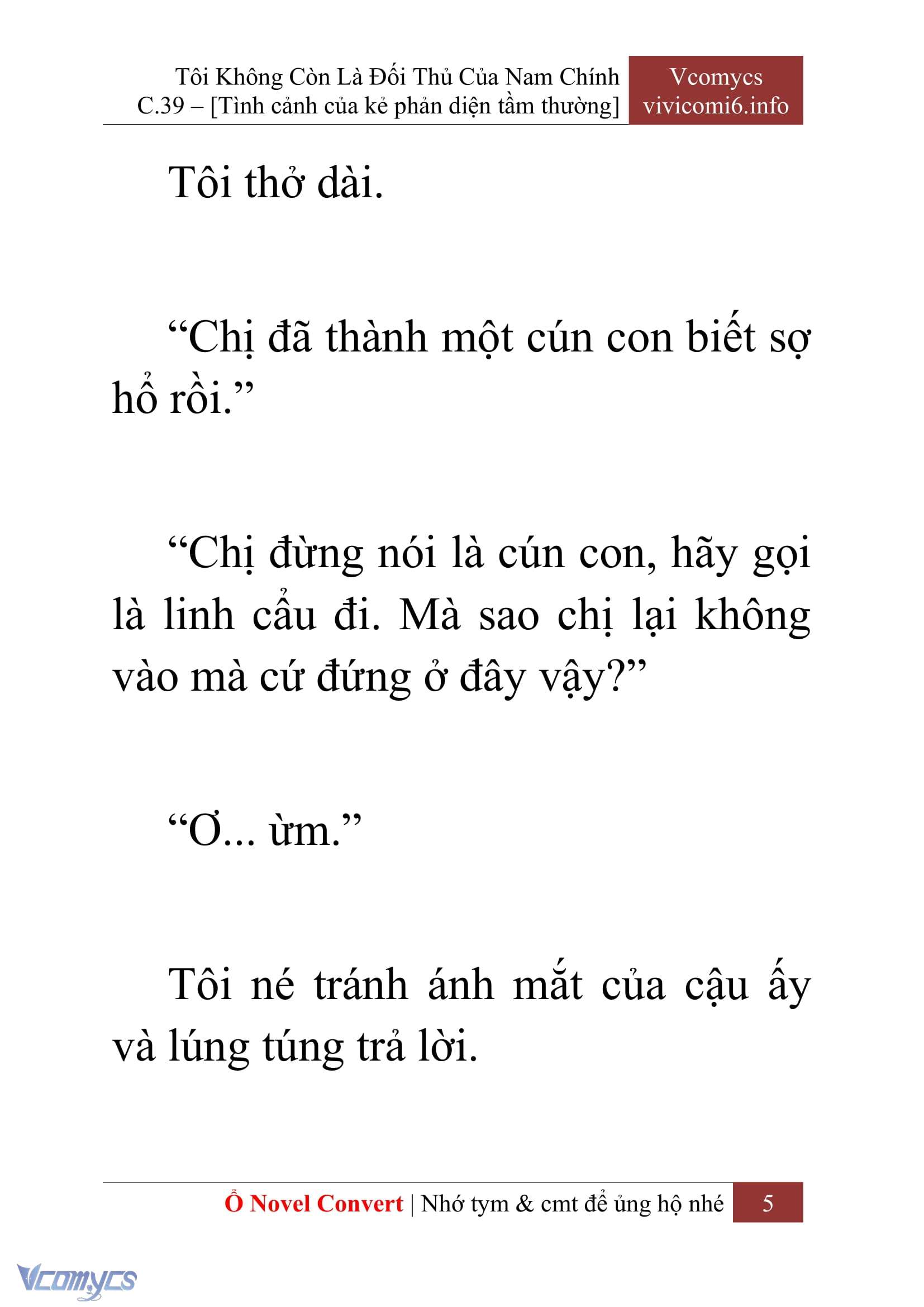 [Novel] Tôi Không Còn Là Đối Thủ Của Nam Chính Chap 39 - Next Chap 40