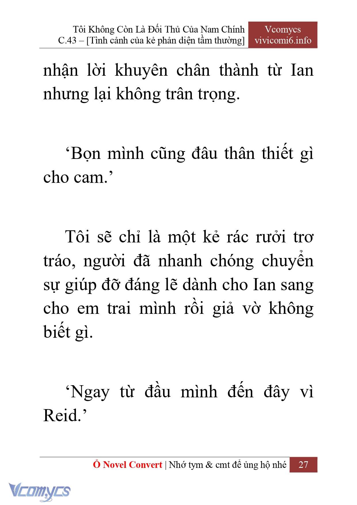 [Novel] Tôi Không Còn Là Đối Thủ Của Nam Chính Chap 43 - Next Chap 44