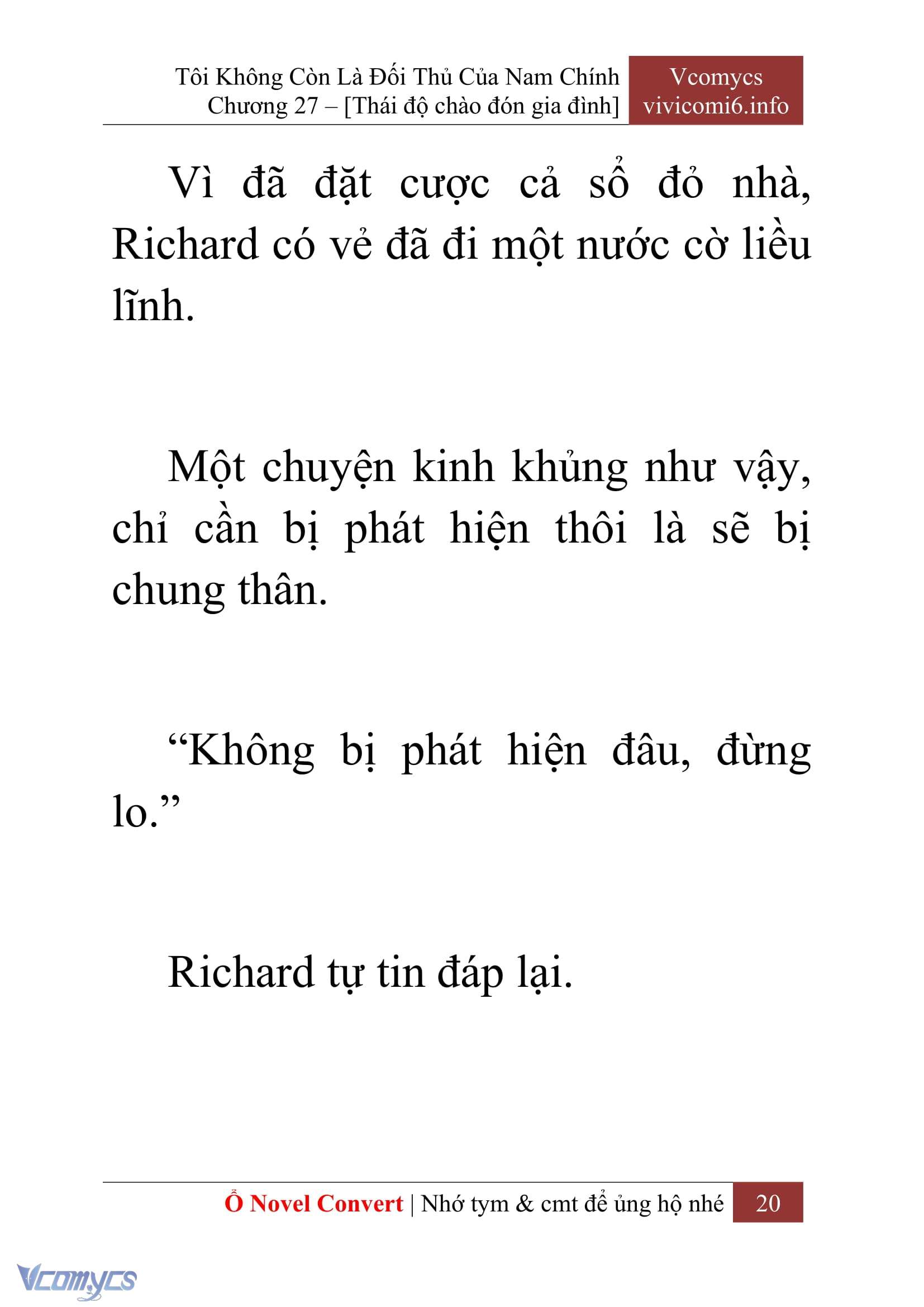 [Novel] Tôi Không Còn Là Đối Thủ Của Nam Chính Chap 27 - Trang 2