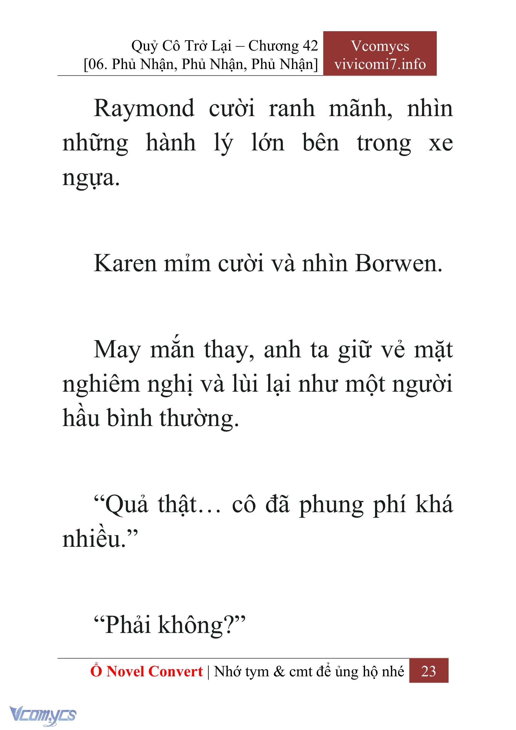 [Novel] Quý Cô Trở Lại Chap 42 - Trang 2
