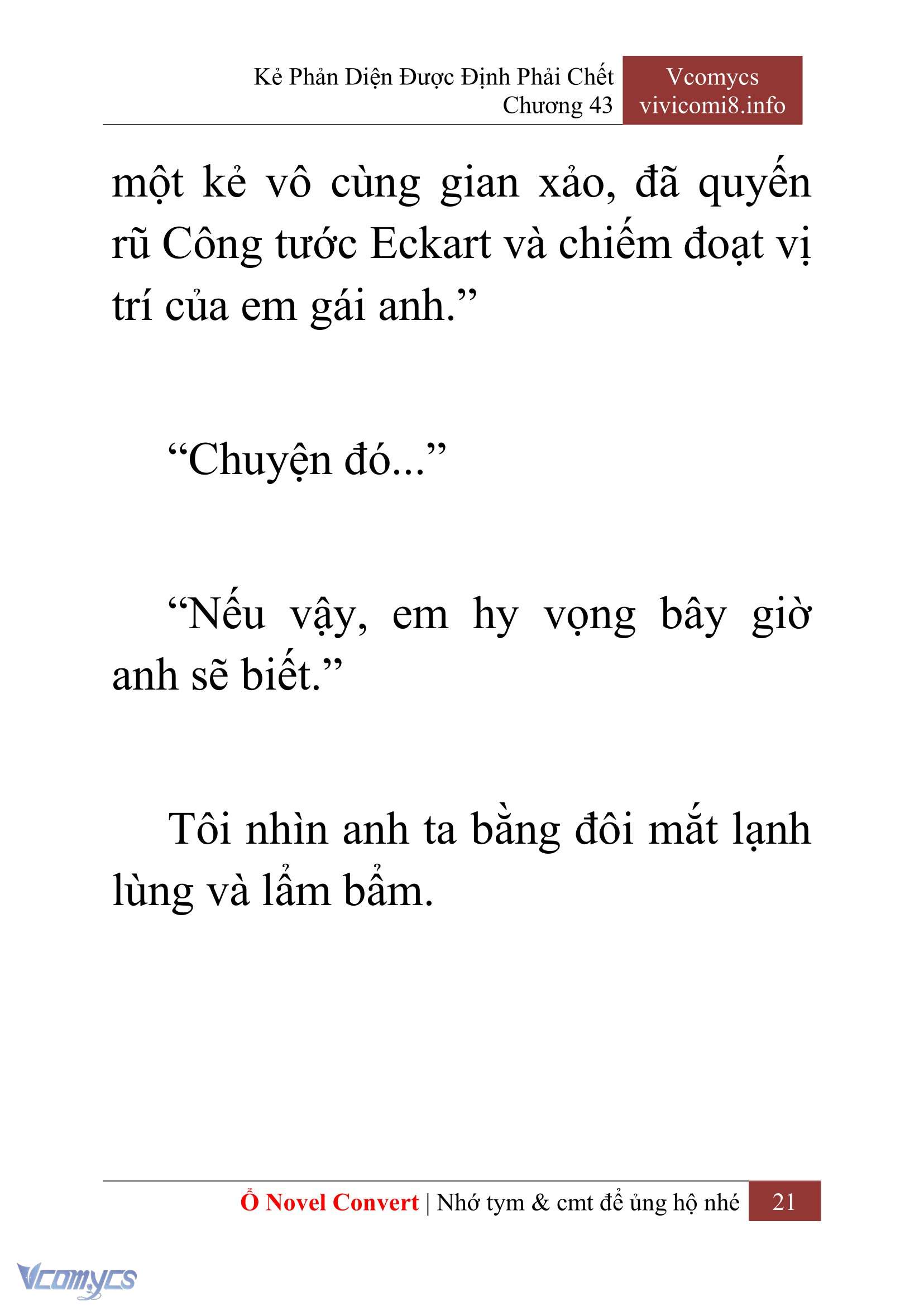 [Novel] Kẻ Phản Diện Được Định Phải Chết Chap 43 - Trang 2
