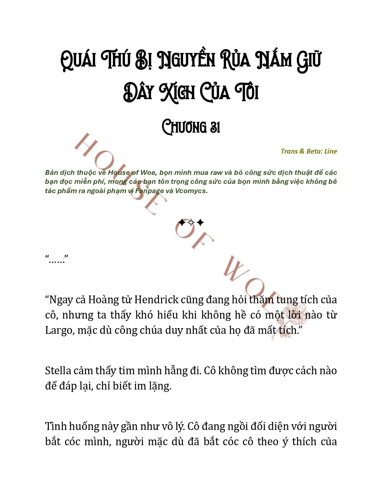 [NOVEL] QUÁI THÚ BỊ NGUYỀN RỦA NẮM GIỮ DÂY XÍCH CỦA TÔI Chap 31 - Next Chap 32