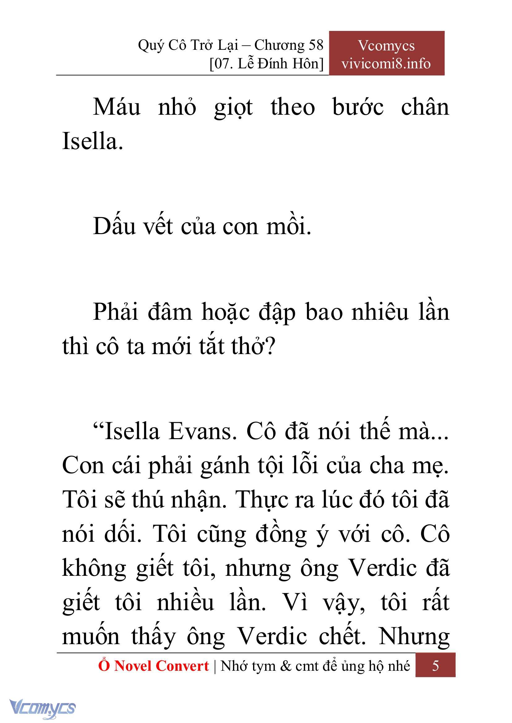 [Novel] Quý Cô Trở Lại Chap 58 - Next 