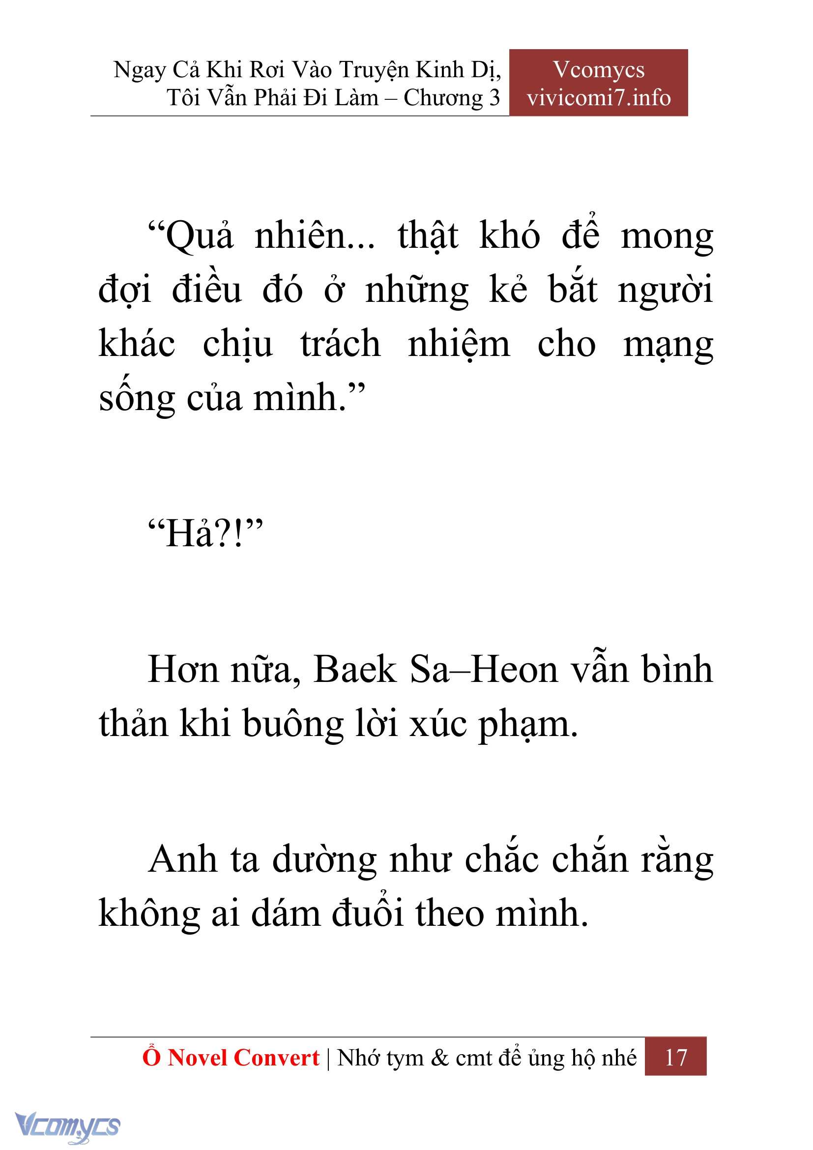 [Novel] Ngay Cả Khi Rơi Vào Truyện Kinh Dị, Tôi Vẫn Phải Đi Làm Chap 3 - Trang 2