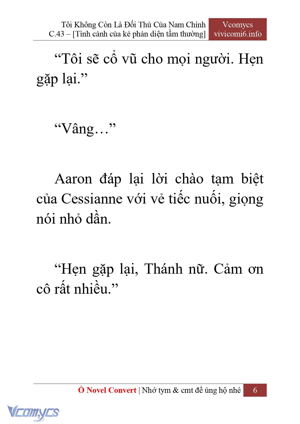 [Novel] Tôi Không Còn Là Đối Thủ Của Nam Chính Chap 43 - Next Chap 44