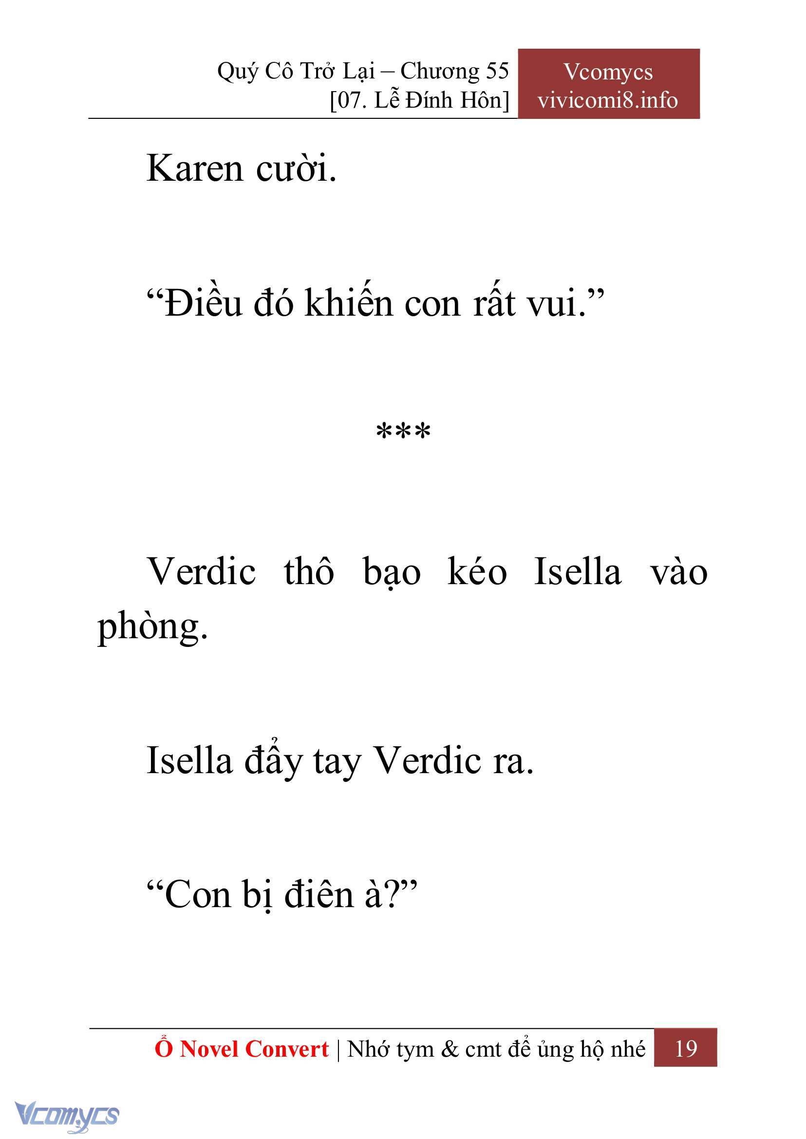 [Novel] Quý Cô Trở Lại Chap 55 - Next 