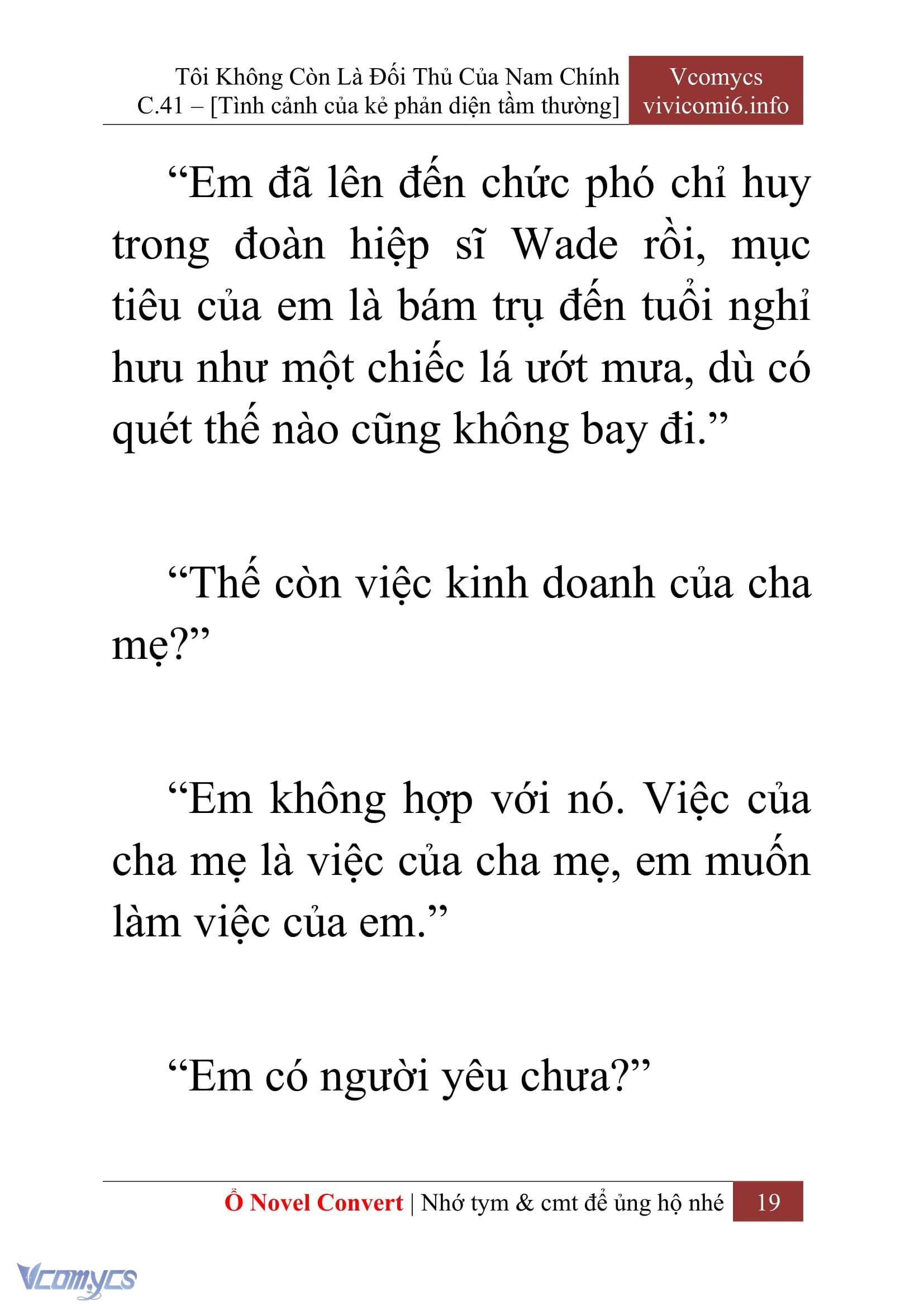 [Novel] Tôi Không Còn Là Đối Thủ Của Nam Chính Chap 41 - Next Chap 42