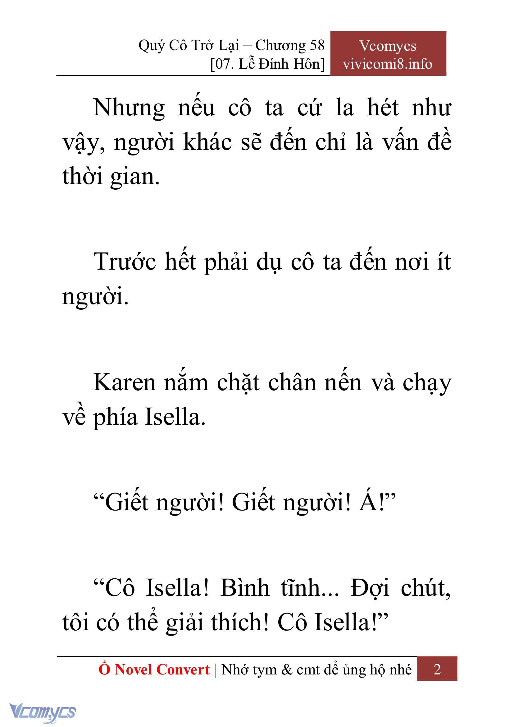 [Novel] Quý Cô Trở Lại Chap 58 - Next 