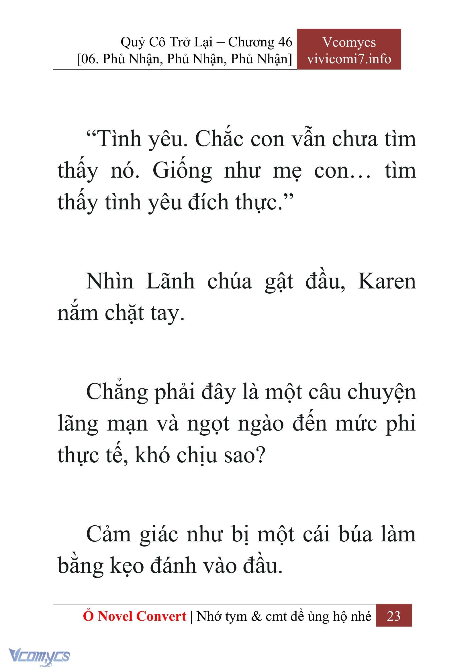 [Novel] Quý Cô Trở Lại Chap 46 - Trang 2