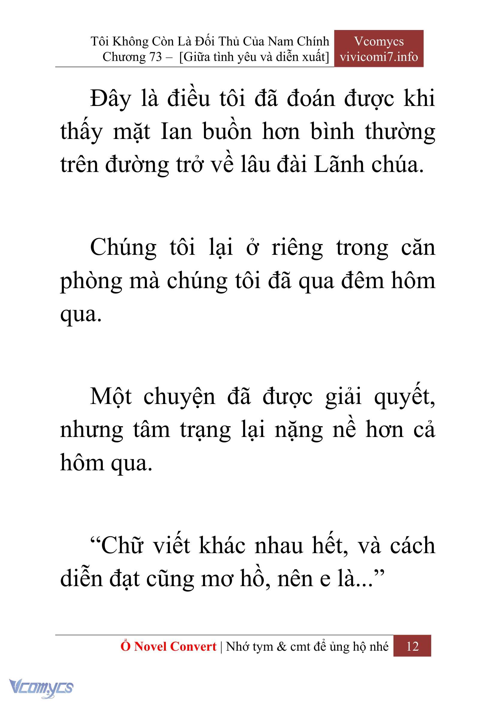 [Novel] Tôi Không Còn Là Đối Thủ Của Nam Chính Chap 73 - Next 