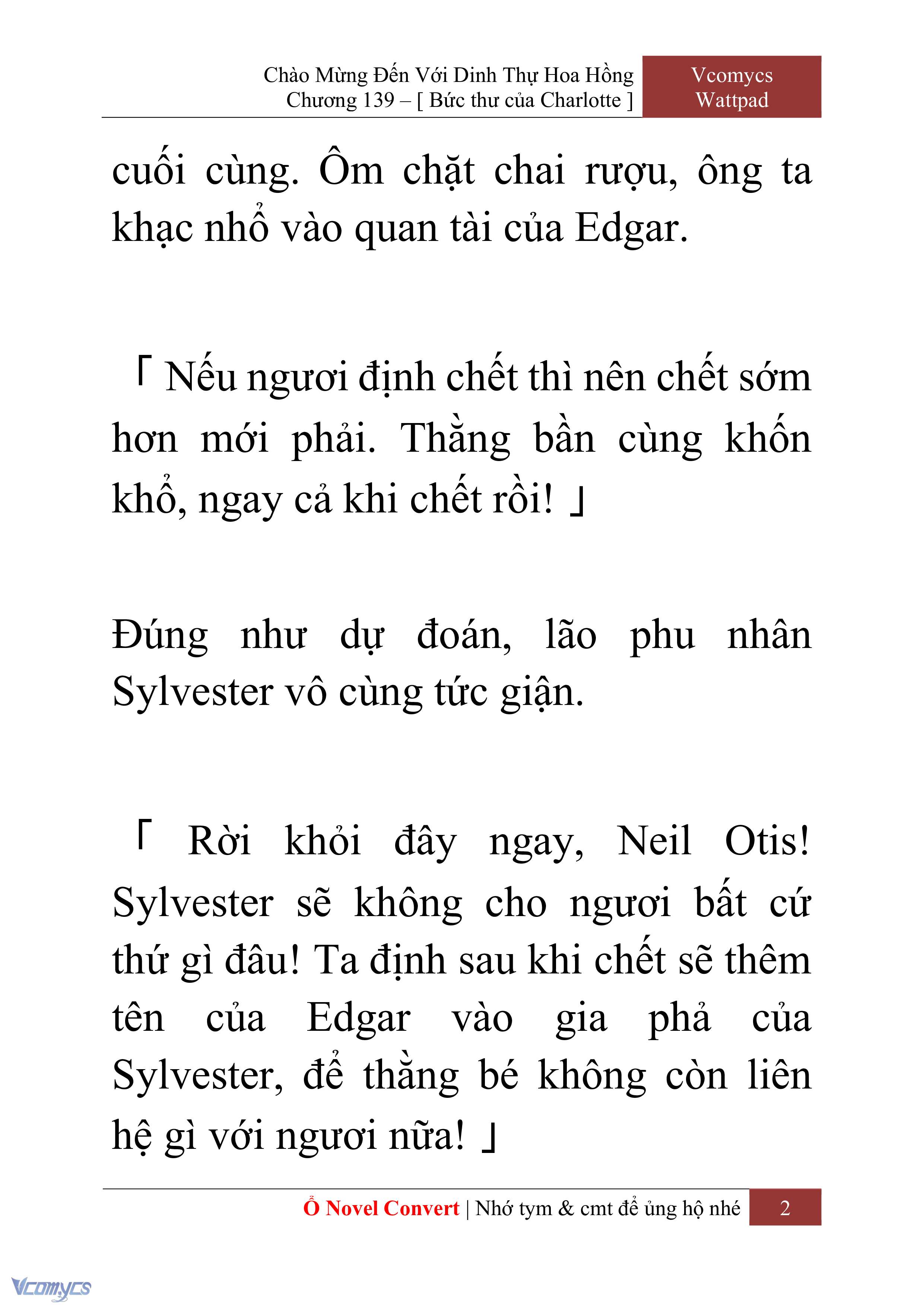 [Novel] Chào Mừng Đến Với Dinh Thự Hoa Hồng Chap 139 - Trang 2