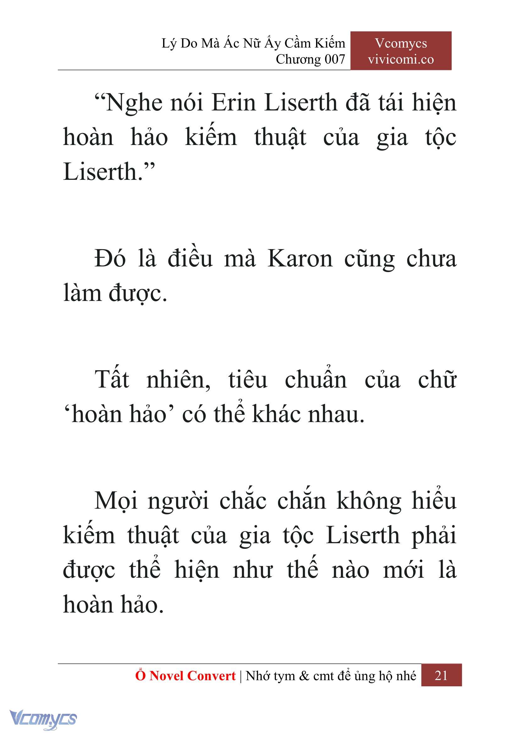[Novel] Lý Do Mà Ác Nữ Ấy Cầm Kiếm Chap 7 - Next Chap 8