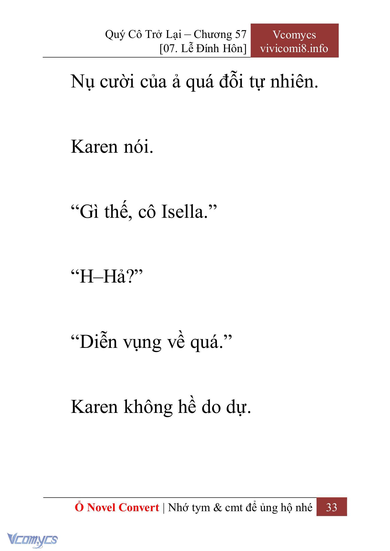 [Novel] Quý Cô Trở Lại Chap 57 - Next 