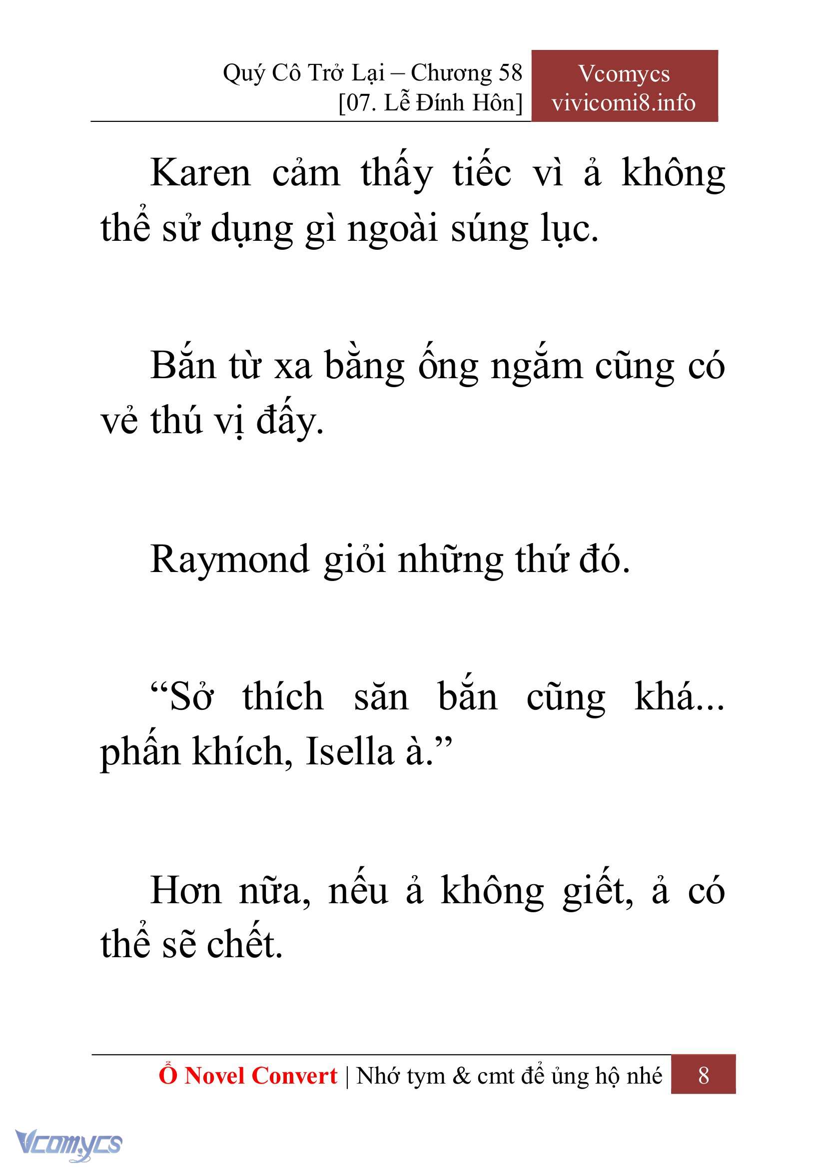 [Novel] Quý Cô Trở Lại Chap 58 - Next 